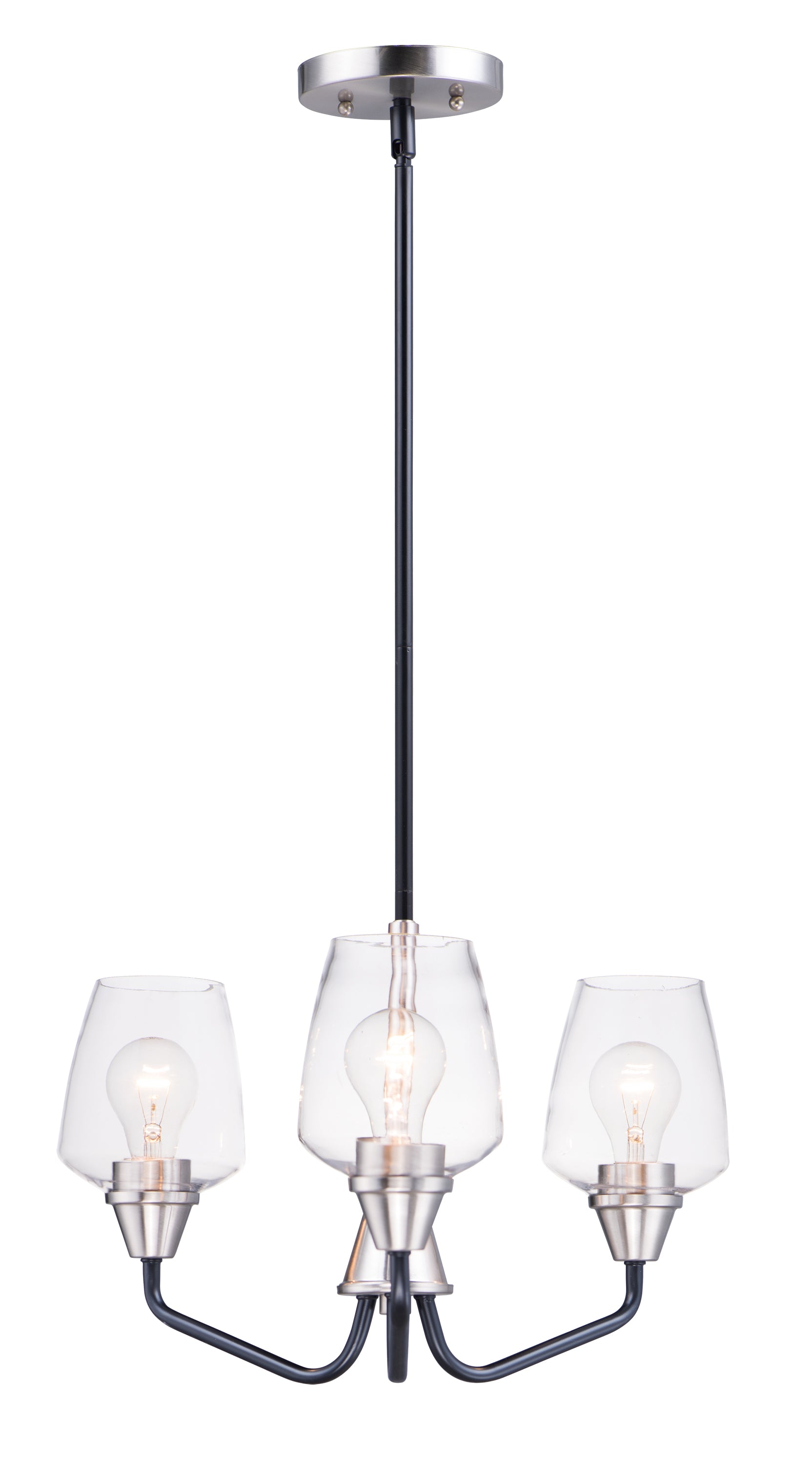 Goblet 3-Light Chandelier Black/Satin Nickel by Maxim Lighting
