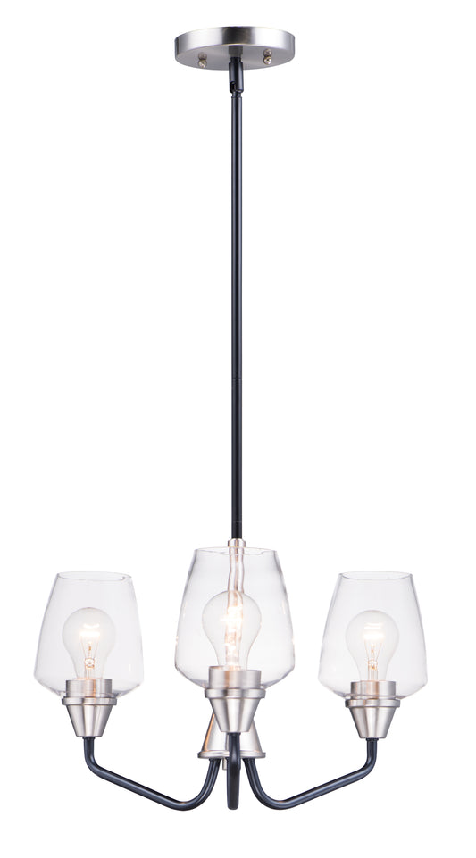 Goblet 3-Light Chandelier Black/Satin Nickel by Maxim Lighting