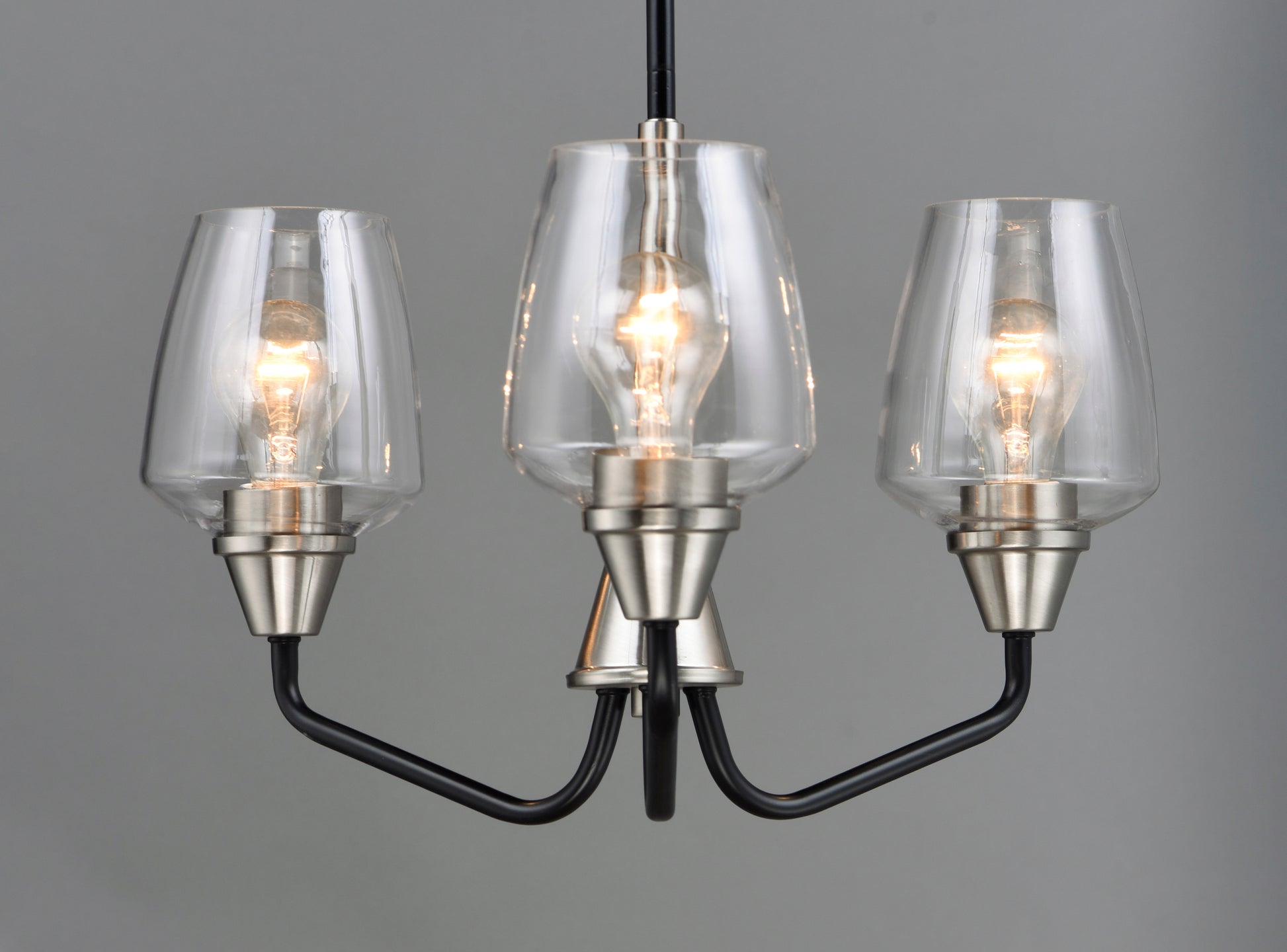 Goblet 3-Light Chandelier Black/Satin Nickel by Maxim Lighting