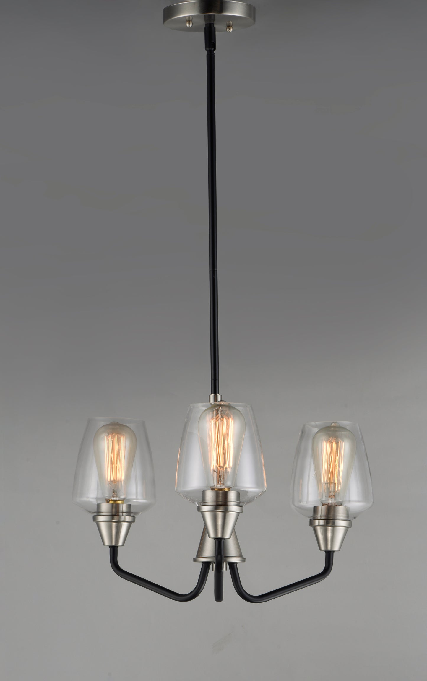 Goblet 3-Light Chandelier Black/Satin Nickel by Maxim Lighting