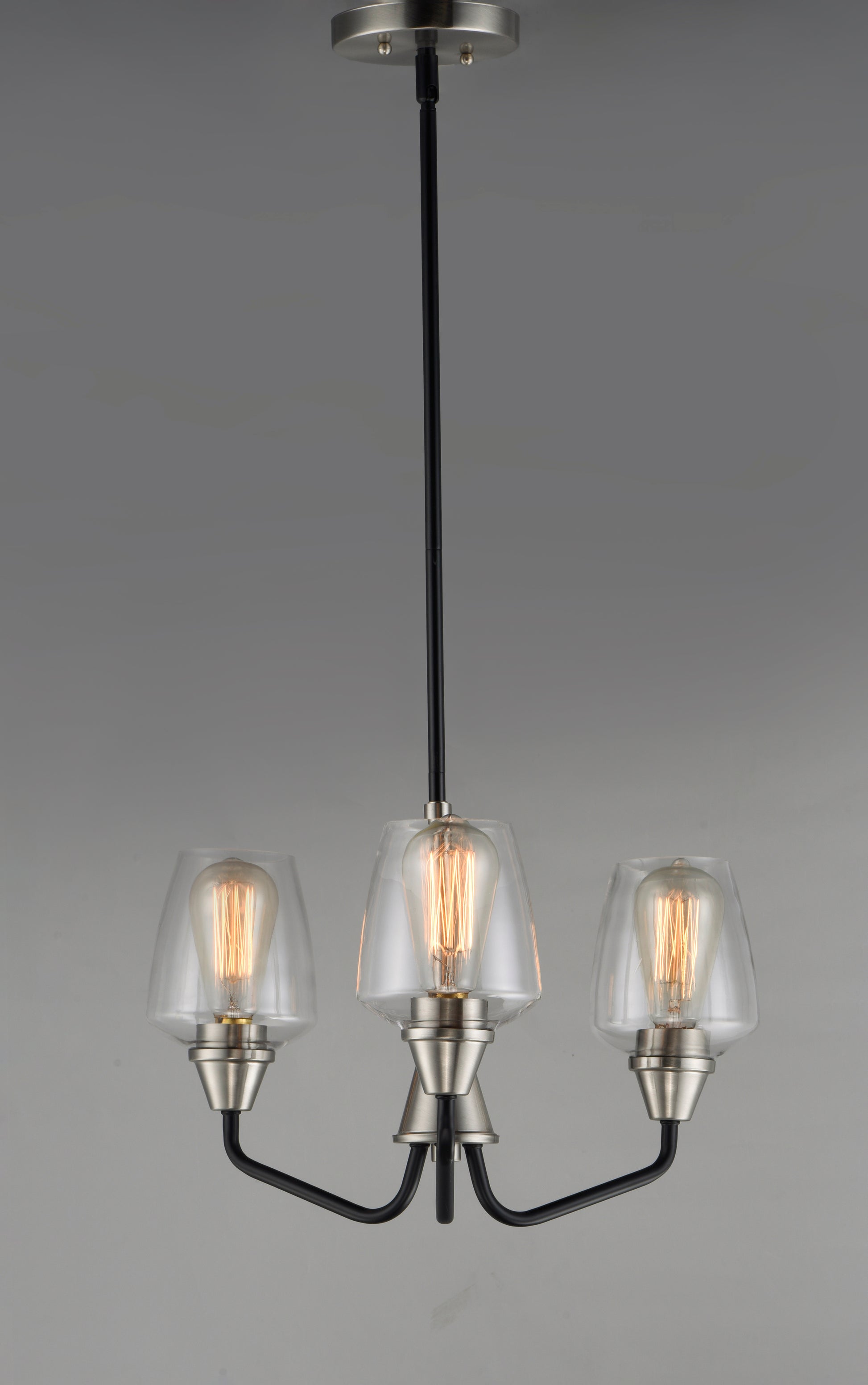 Goblet 3-Light Chandelier Black/Satin Nickel by Maxim Lighting