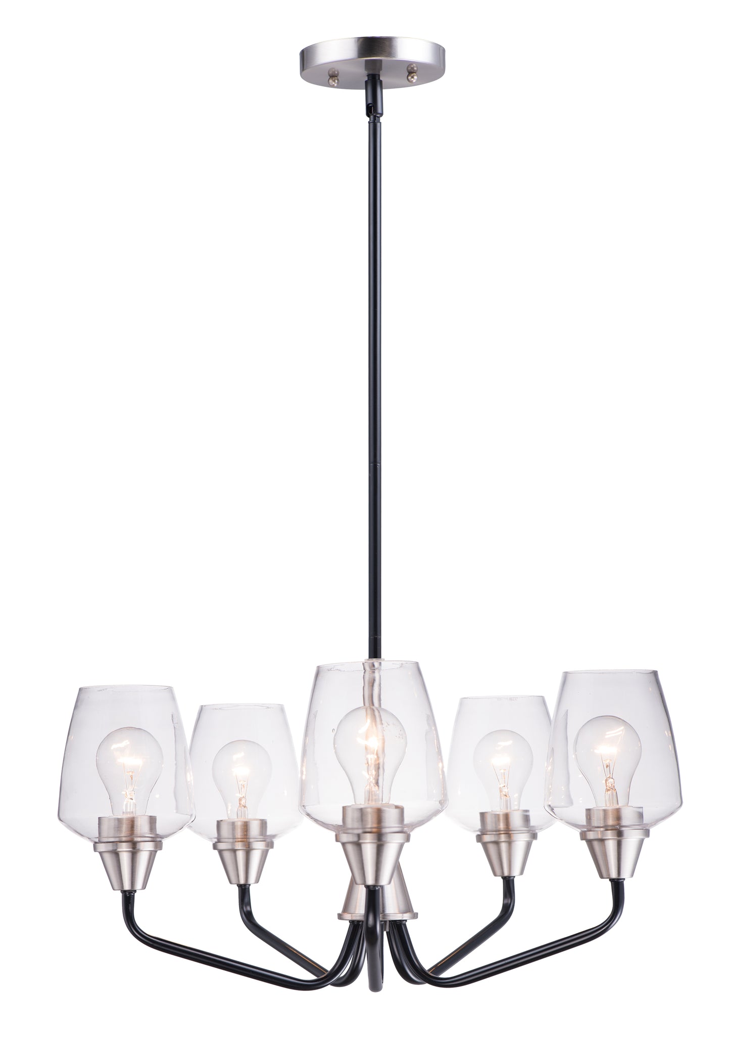 Goblet 5-Light Chandelier Black/Satin Nickel by Maxim Lighting