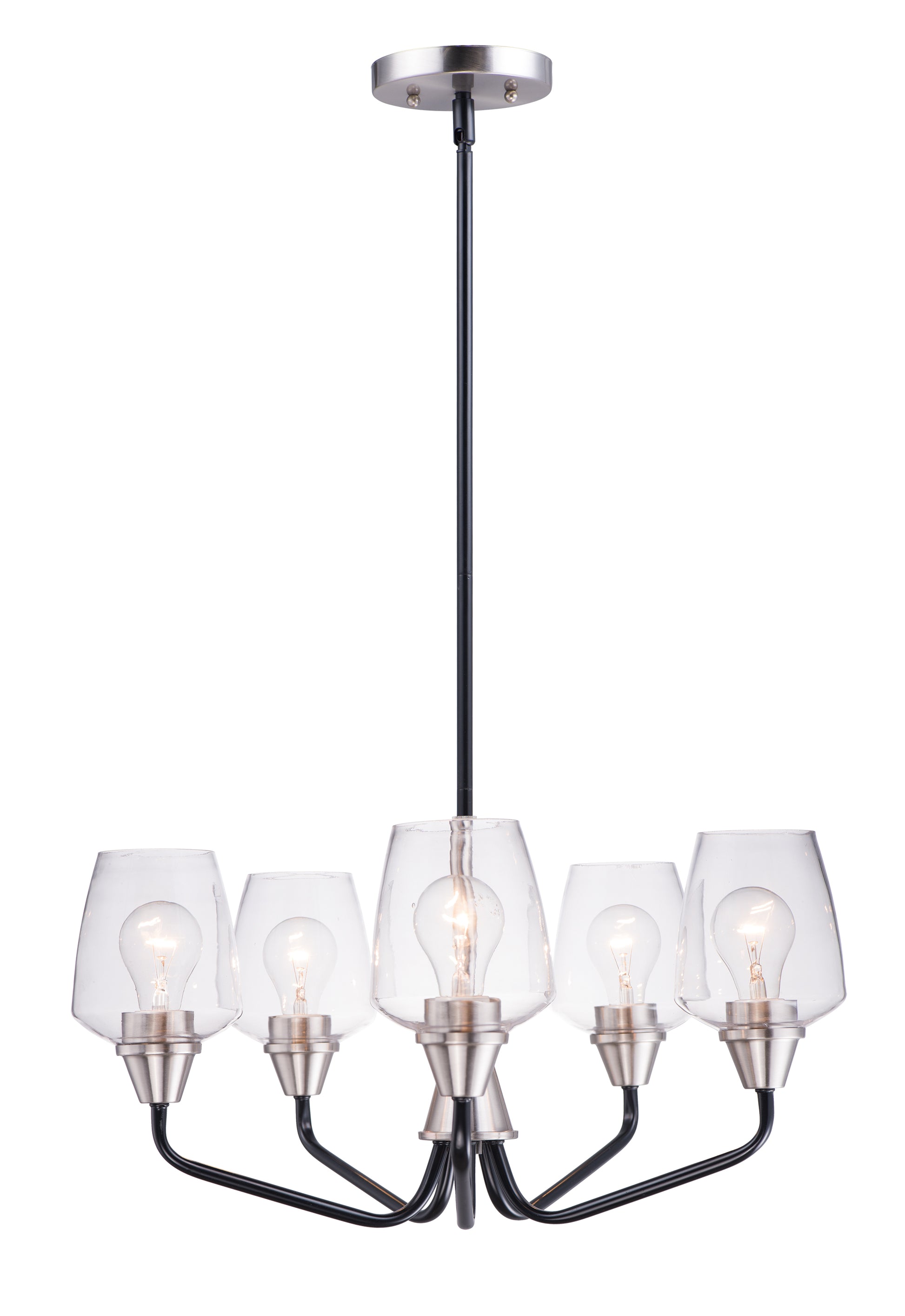Goblet 5-Light Chandelier Black/Satin Nickel by Maxim Lighting