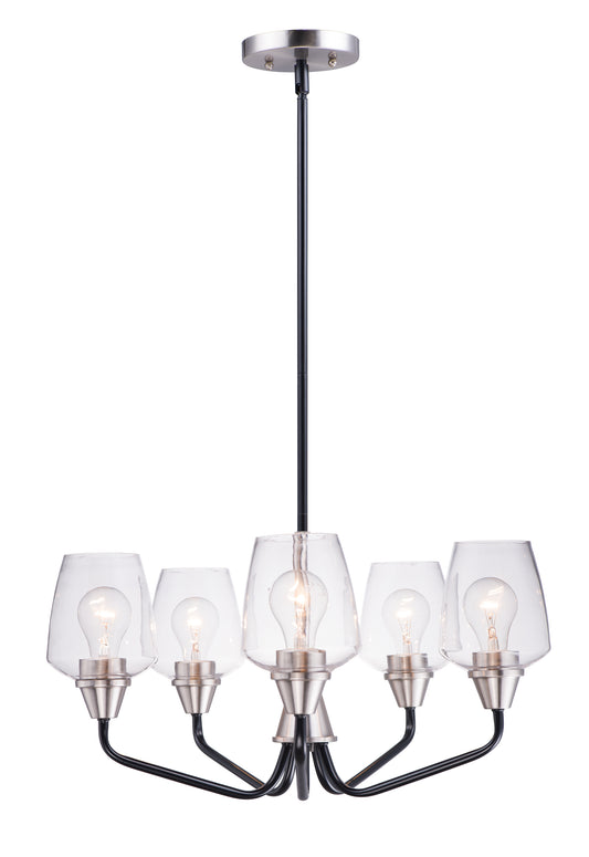 Goblet 5-Light Chandelier Black/Satin Nickel by Maxim Lighting