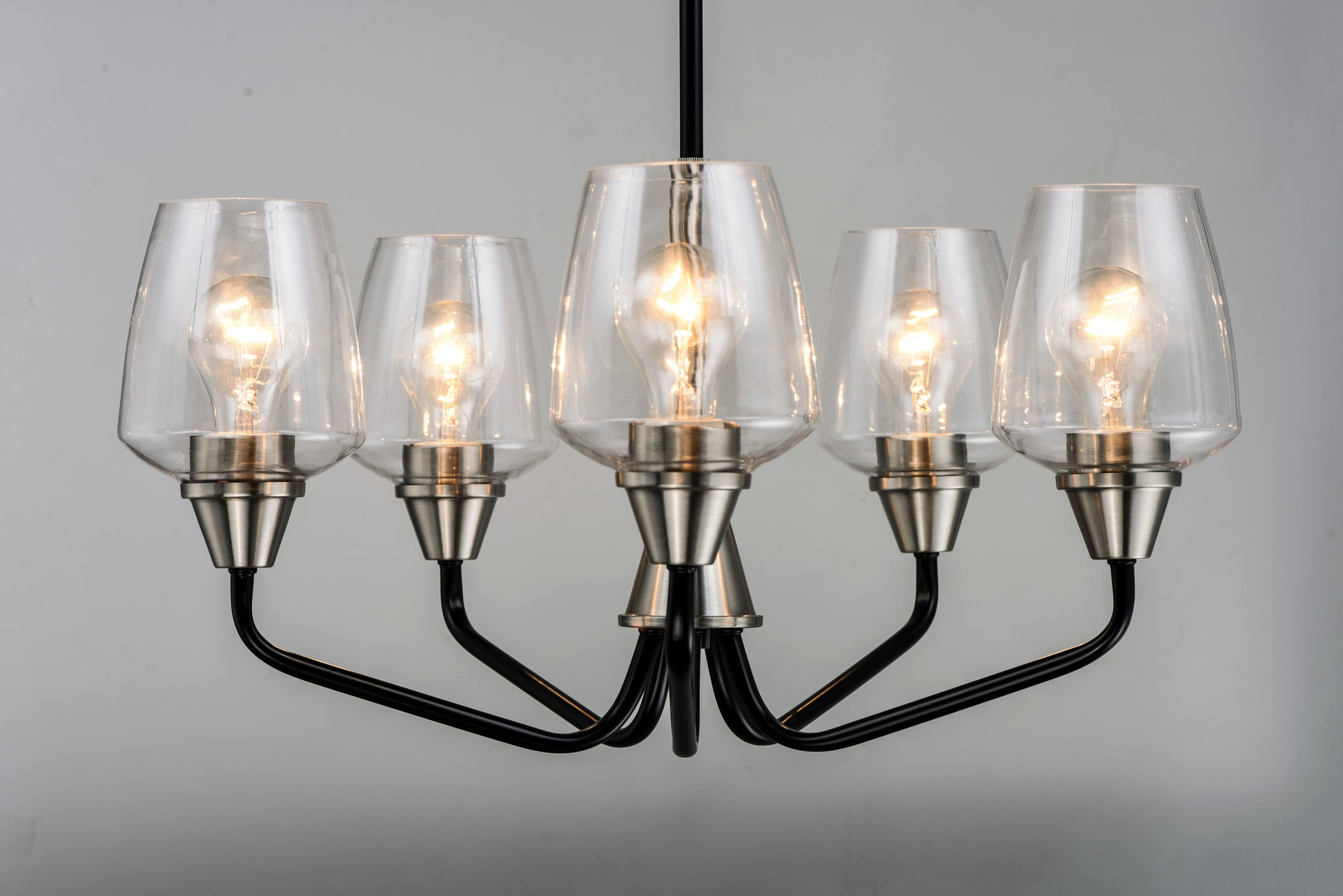 Goblet 5-Light Chandelier Black/Satin Nickel by Maxim Lighting