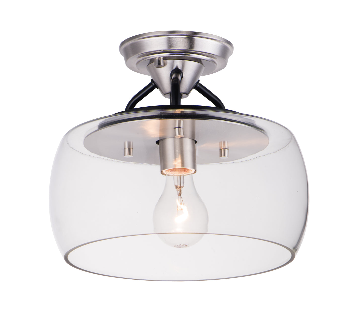 Goblet Semi Flush Mount Black/Satin Nickel by Maxim Lighting