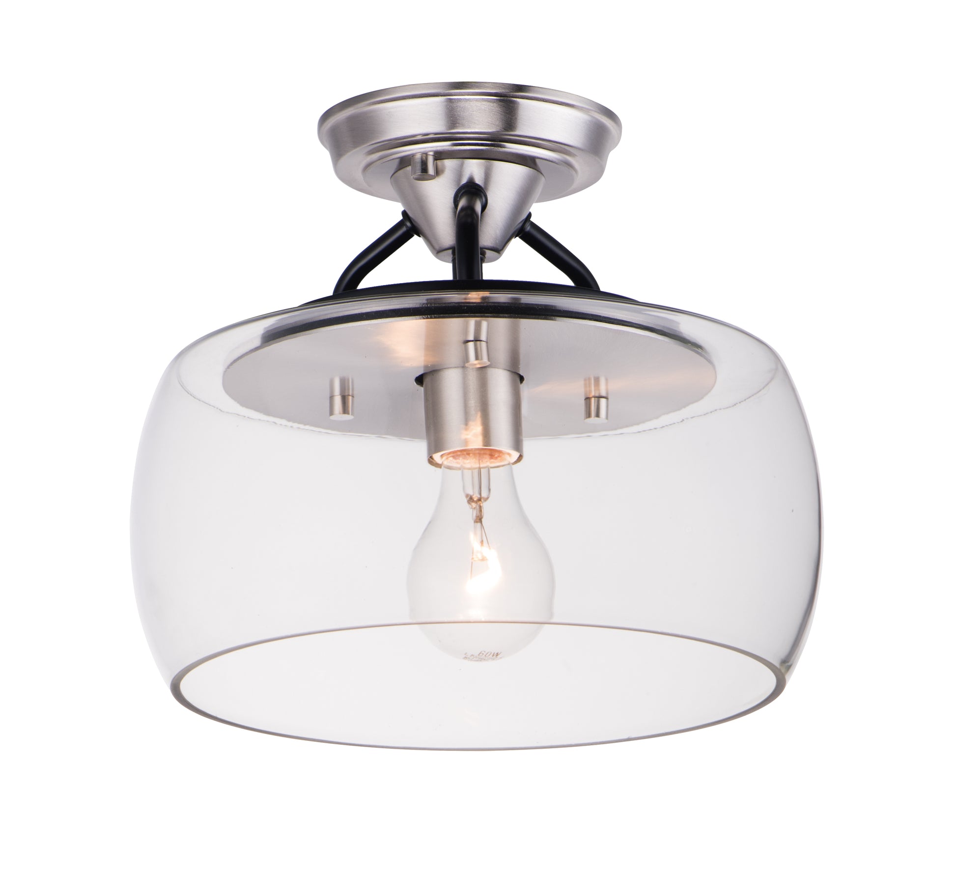 Goblet Semi Flush Mount Black/Satin Nickel by Maxim Lighting