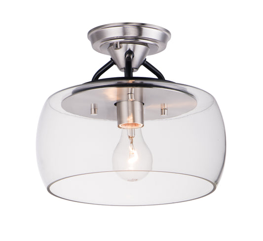 Goblet Semi Flush Mount Black/Satin Nickel by Maxim Lighting