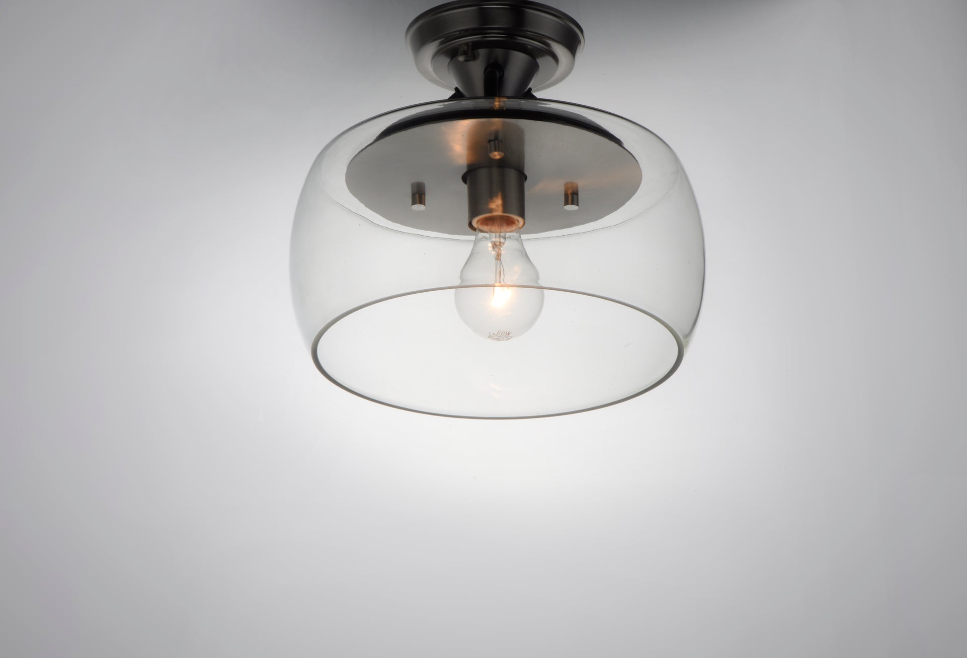 Goblet Semi Flush Mount Black/Satin Nickel by Maxim Lighting