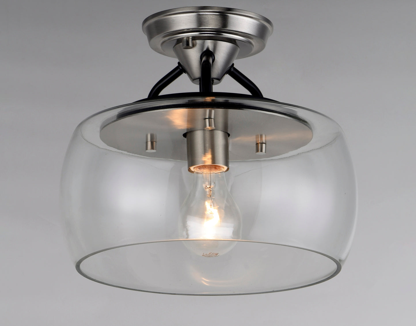 Goblet Semi Flush Mount Black/Satin Nickel by Maxim Lighting