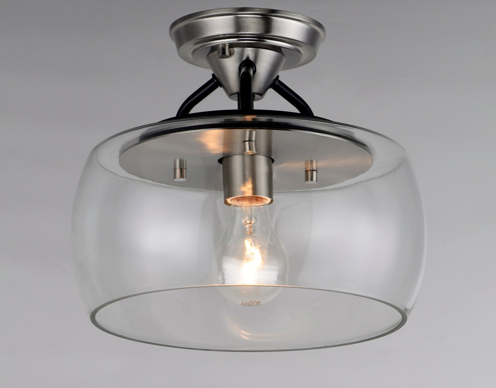 Goblet Semi Flush Mount Black/Satin Nickel by Maxim Lighting