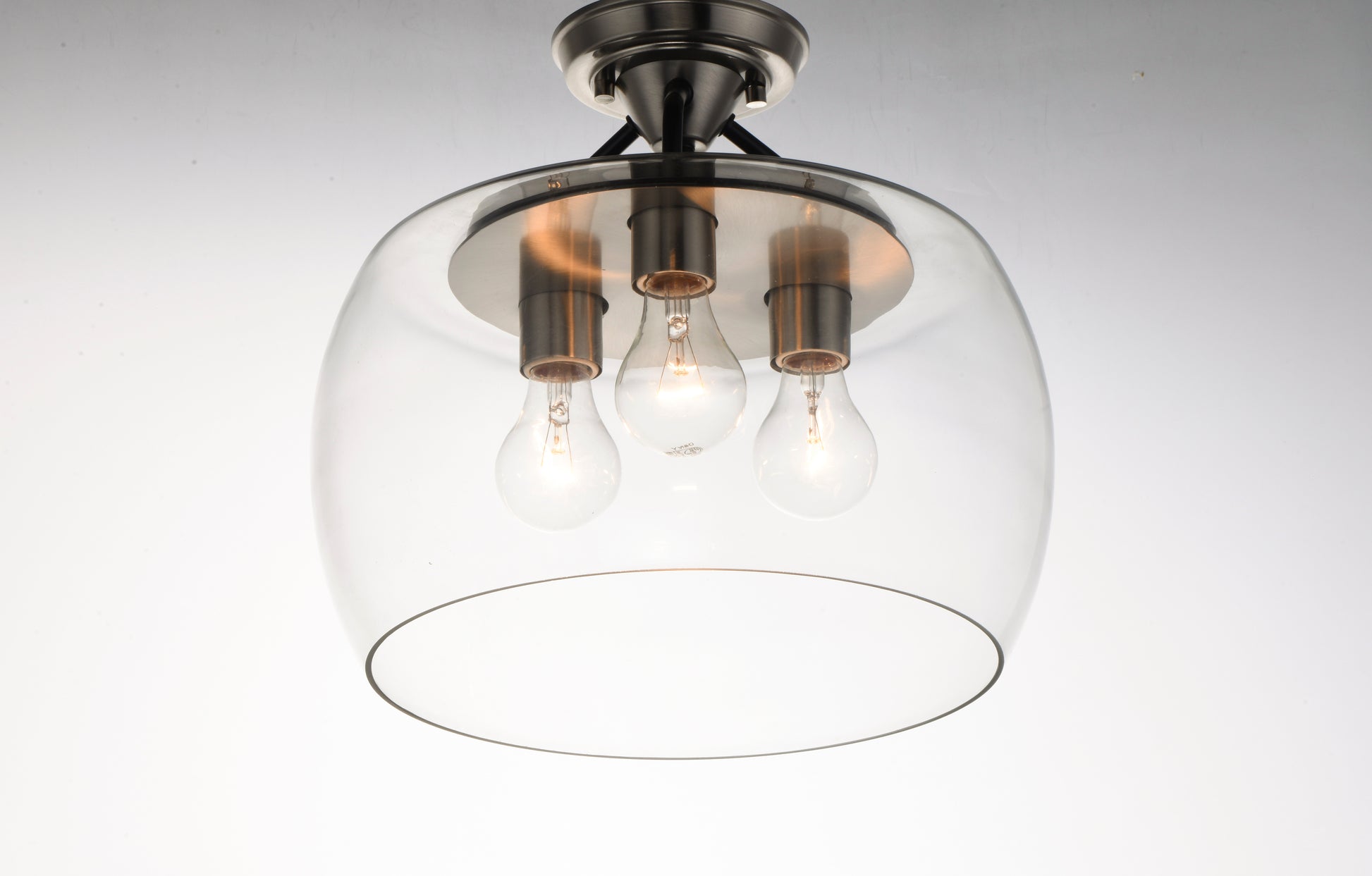 Goblet 3-Light Semi Flush Mount Black/Satin Nickel by Maxim Lighting