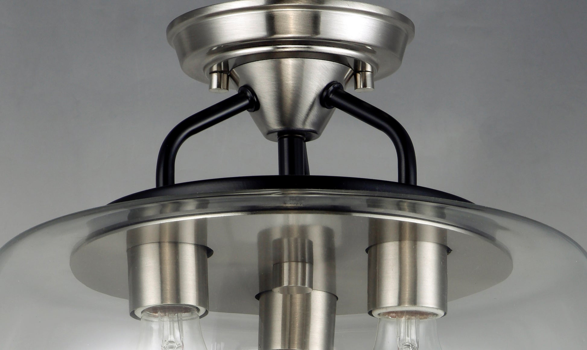 Goblet 3-Light Semi Flush Mount Black/Satin Nickel by Maxim Lighting
