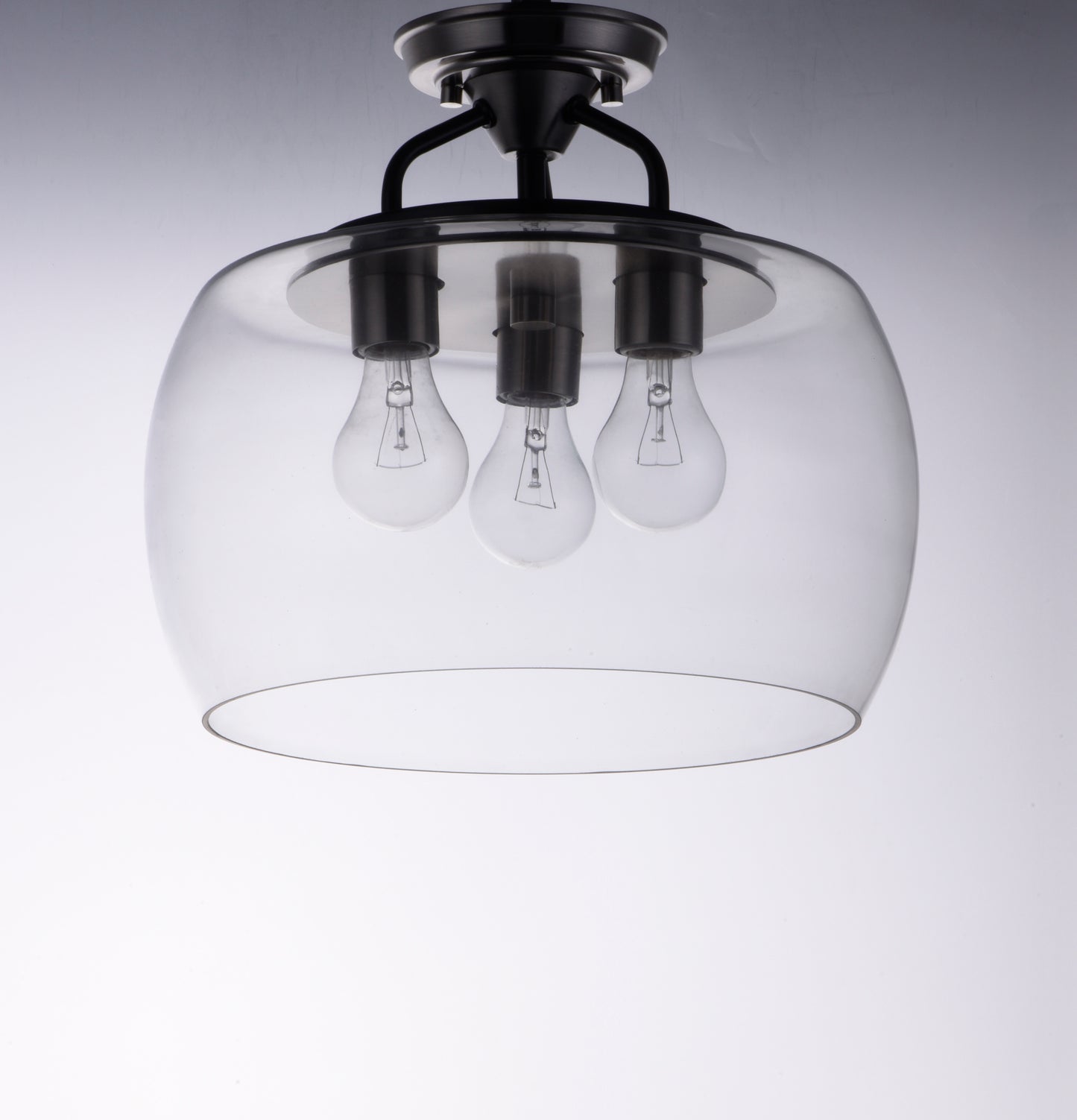 Goblet 3-Light Semi Flush Mount Black/Satin Nickel by Maxim Lighting
