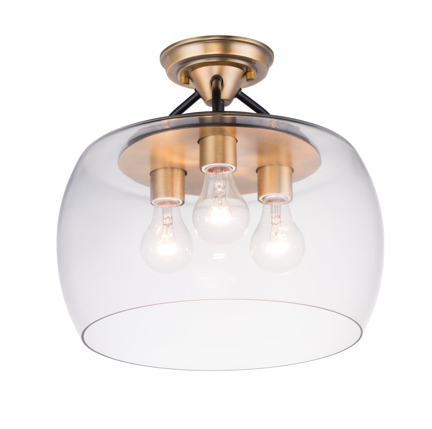 Goblet 3-Light Semi Flush Mount Bronze/Antique Brass by Maxim Lighting