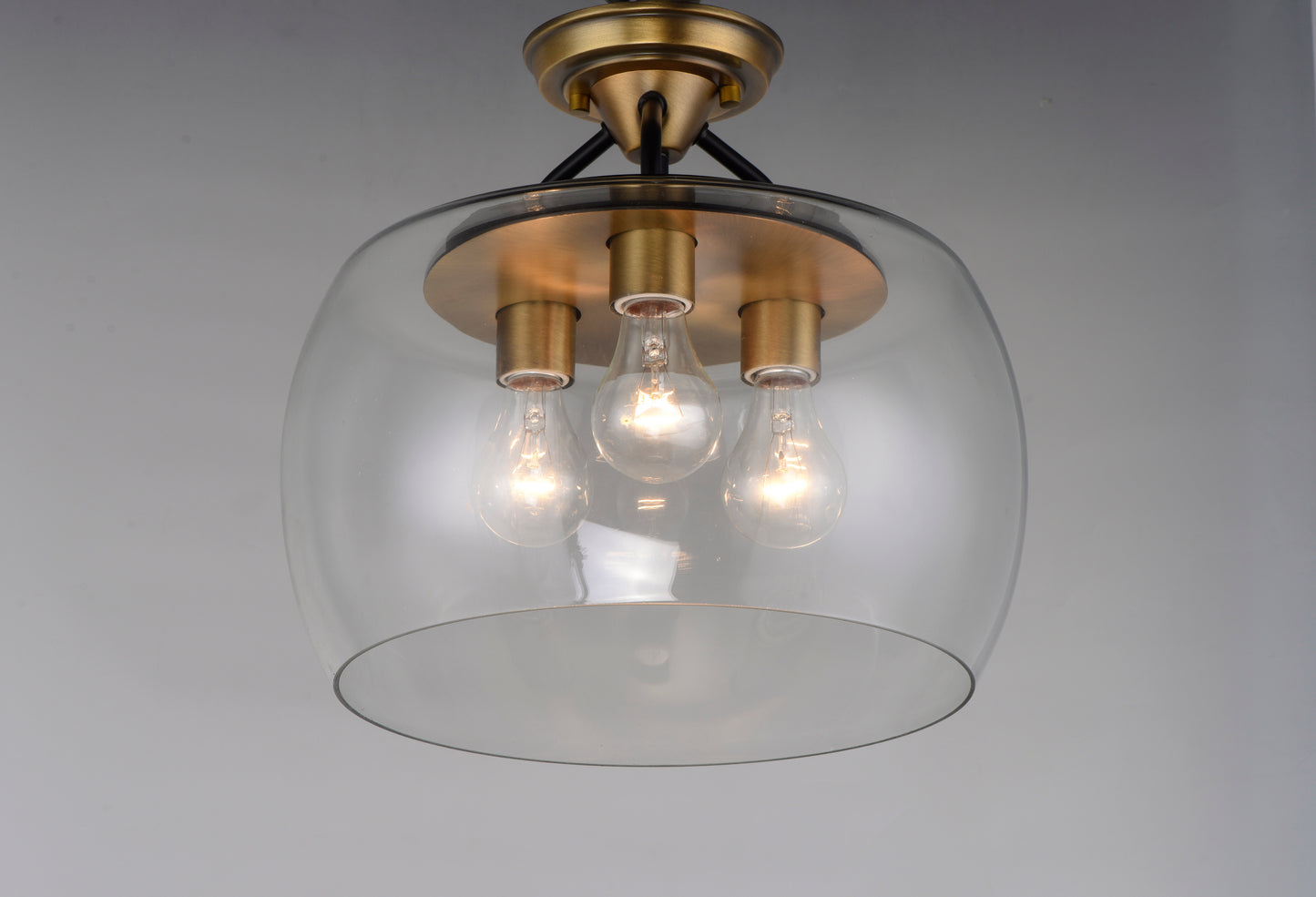 Goblet 3-Light Semi Flush Mount Bronze/Antique Brass by Maxim Lighting