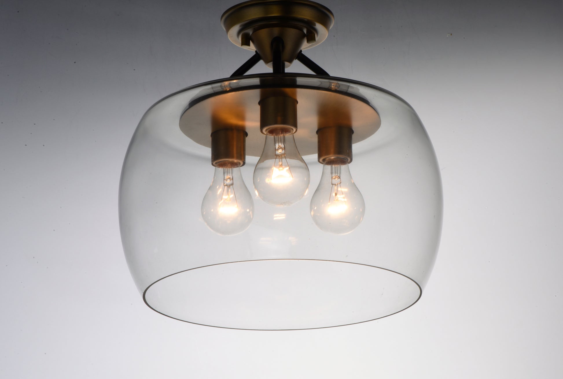 Goblet 3-Light Semi Flush Mount Bronze/Antique Brass by Maxim Lighting