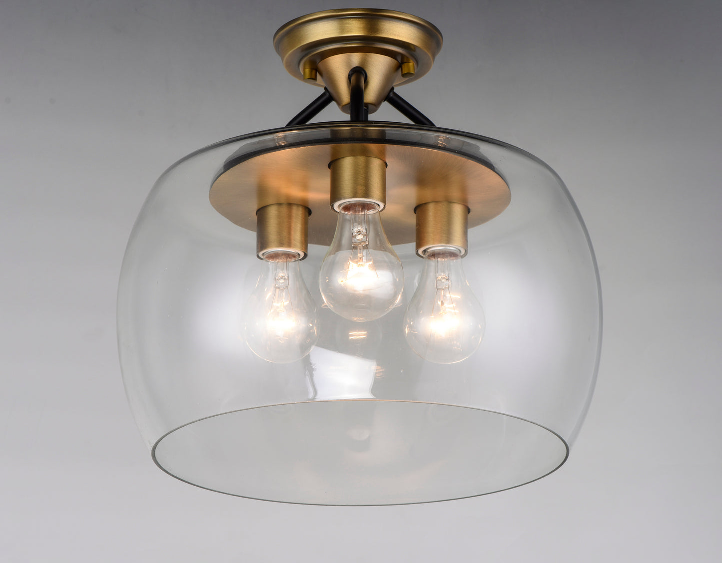 Goblet 3-Light Semi Flush Mount Bronze/Antique Brass by Maxim Lighting