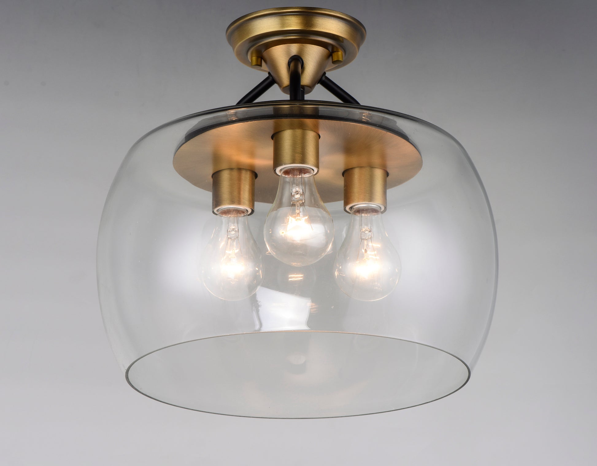 Goblet 3-Light Semi Flush Mount Bronze/Antique Brass by Maxim Lighting