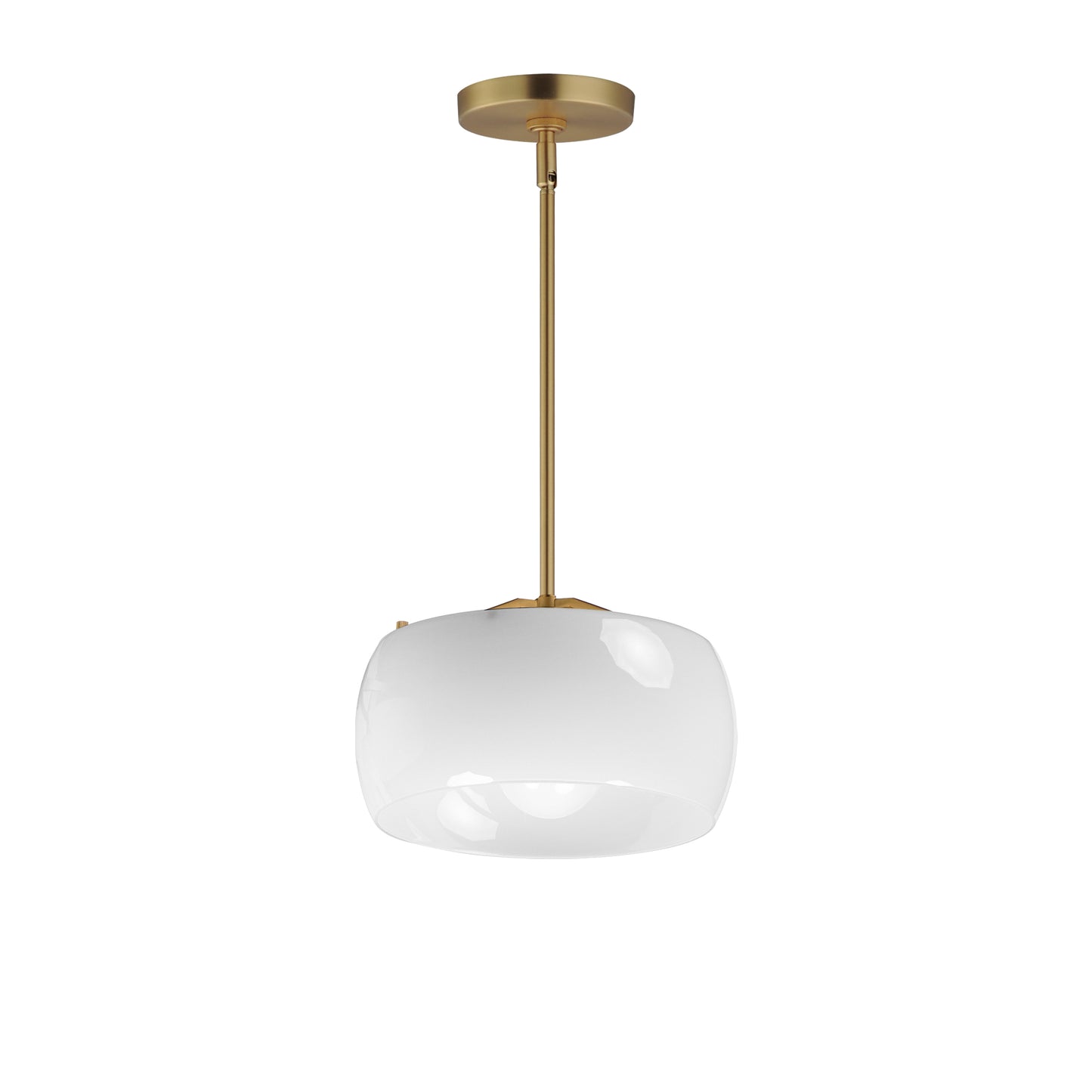 Glazed Pendant White/Natural Aged Brass by Maxim Lighting