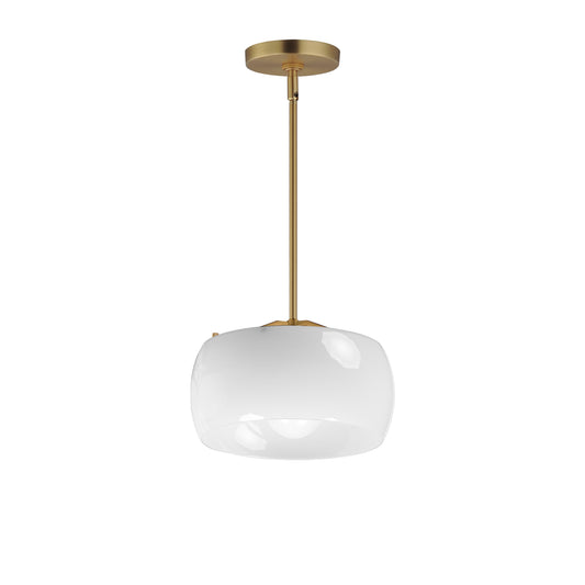 Glazed Pendant White/Natural Aged Brass by Maxim Lighting
