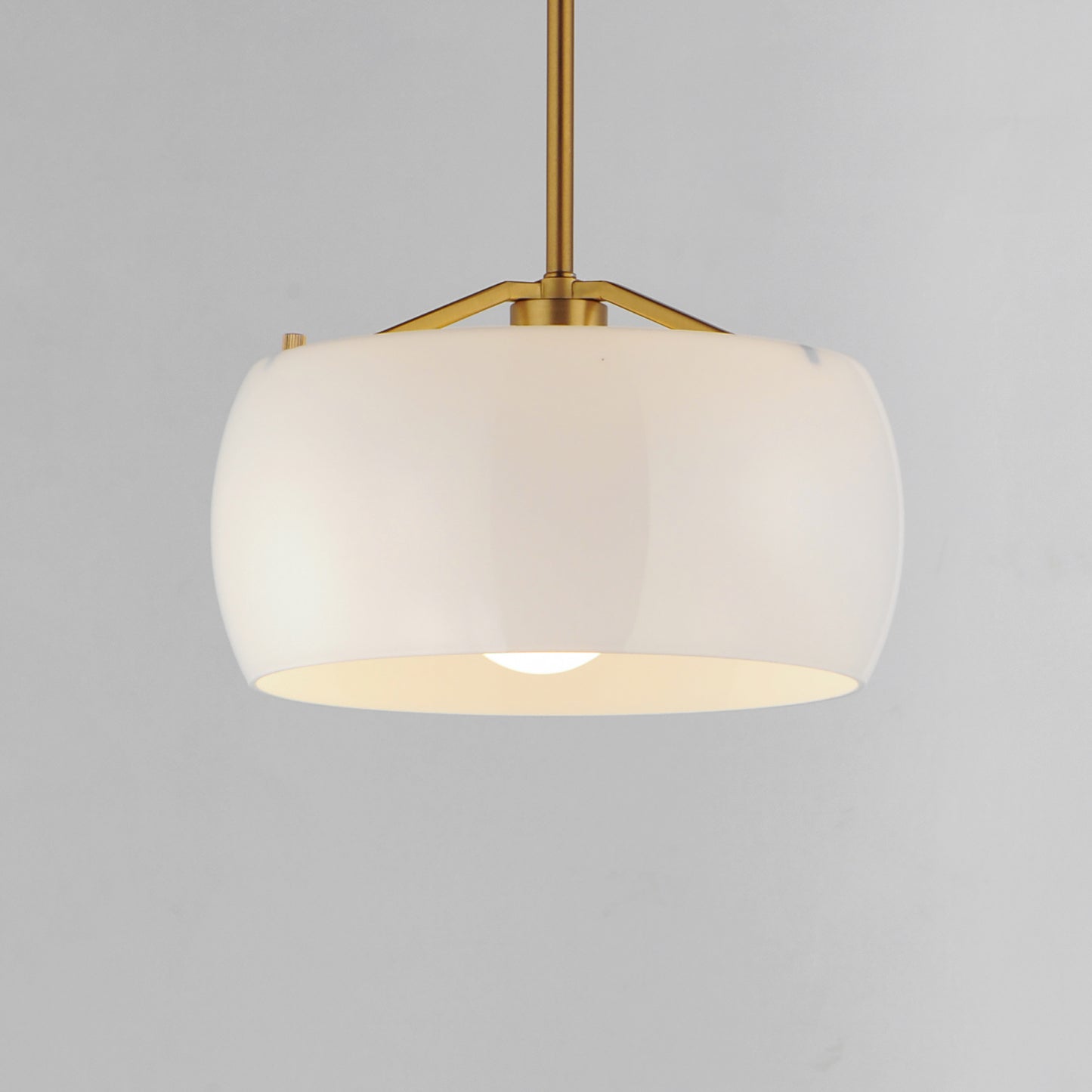 Glazed Pendant White/Natural Aged Brass by Maxim Lighting