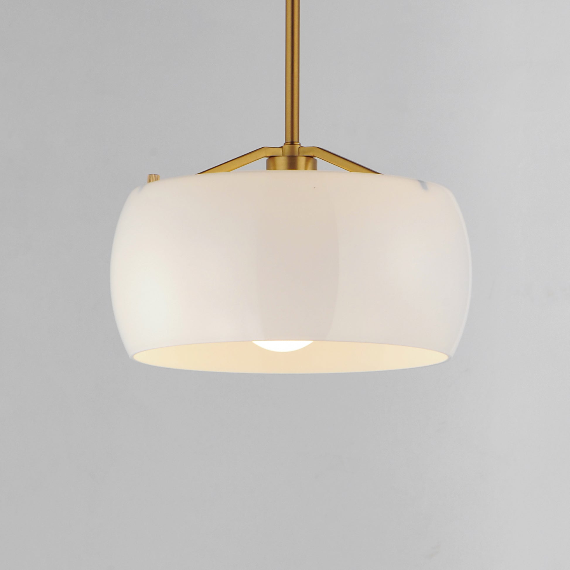Glazed Pendant White/Natural Aged Brass by Maxim Lighting