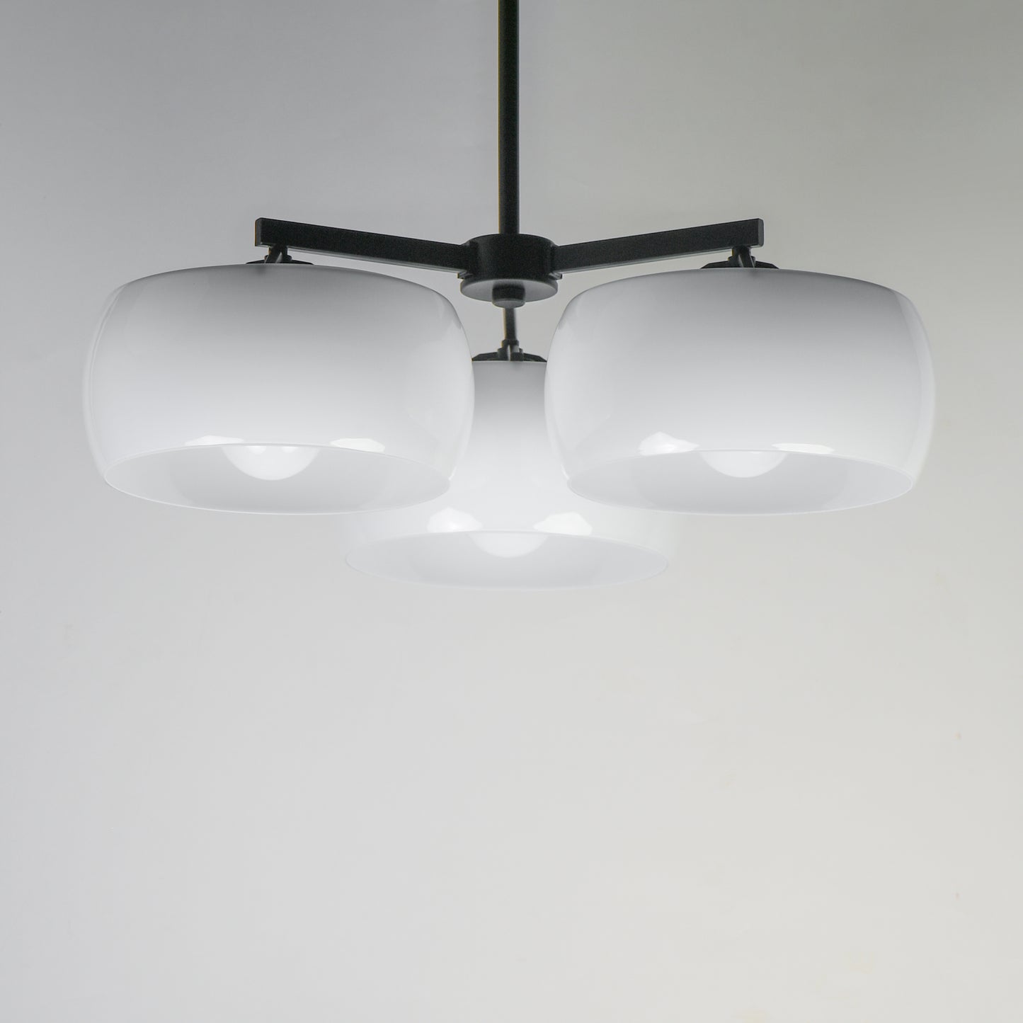 Glazed 3-Light Chandelier White/Black by Maxim Lighting