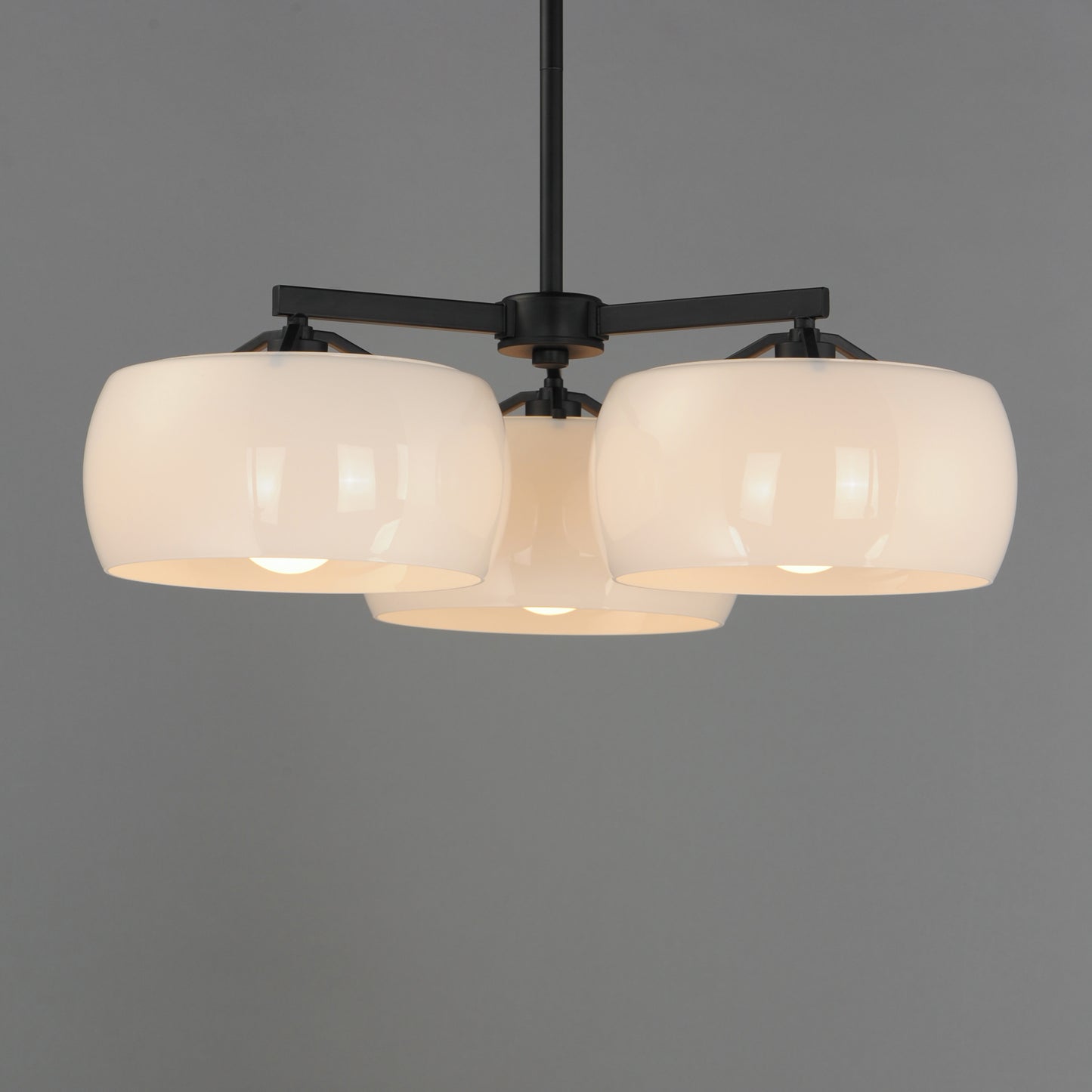 Glazed 3-Light Chandelier White/Black by Maxim Lighting