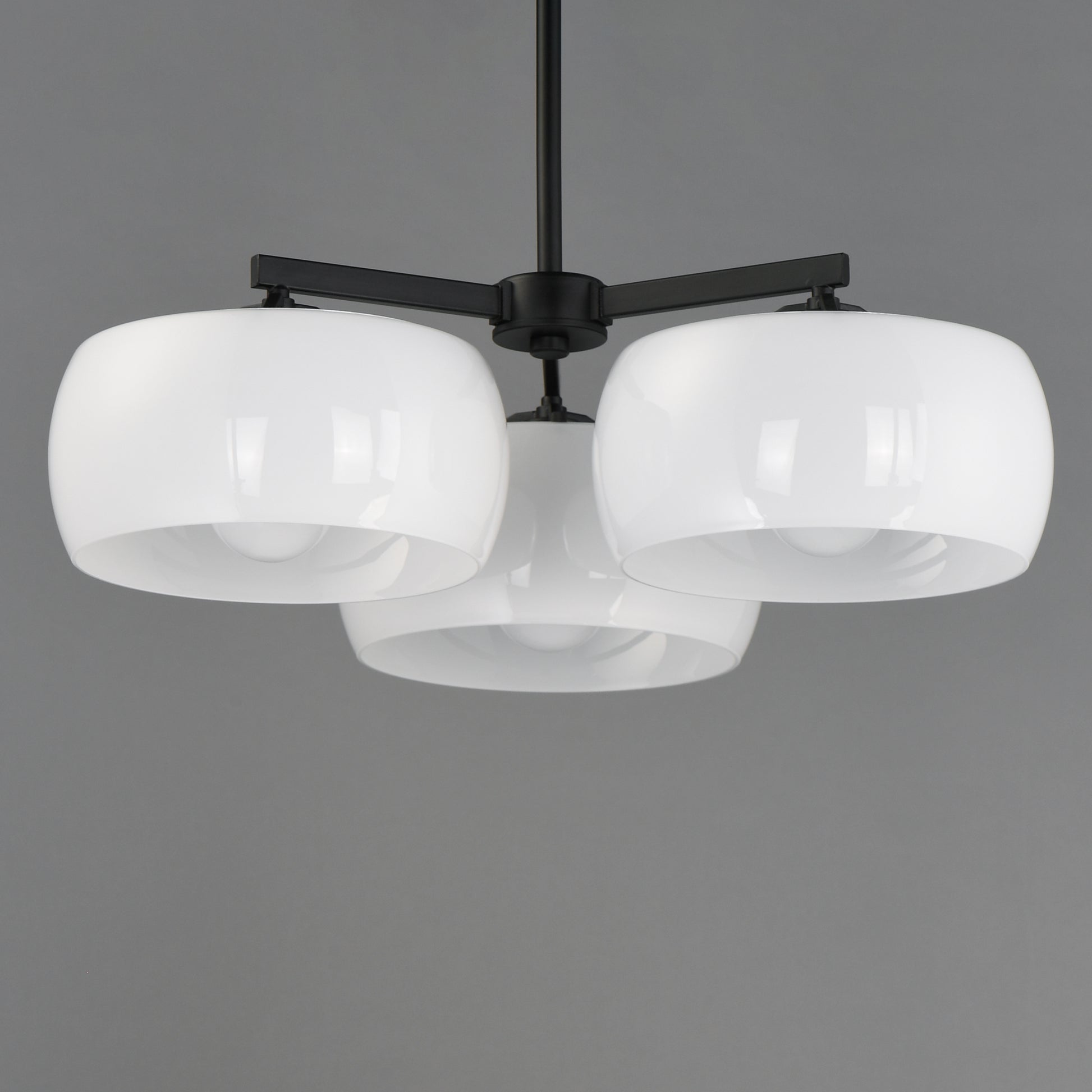 Glazed 3-Light Chandelier White/Black by Maxim Lighting