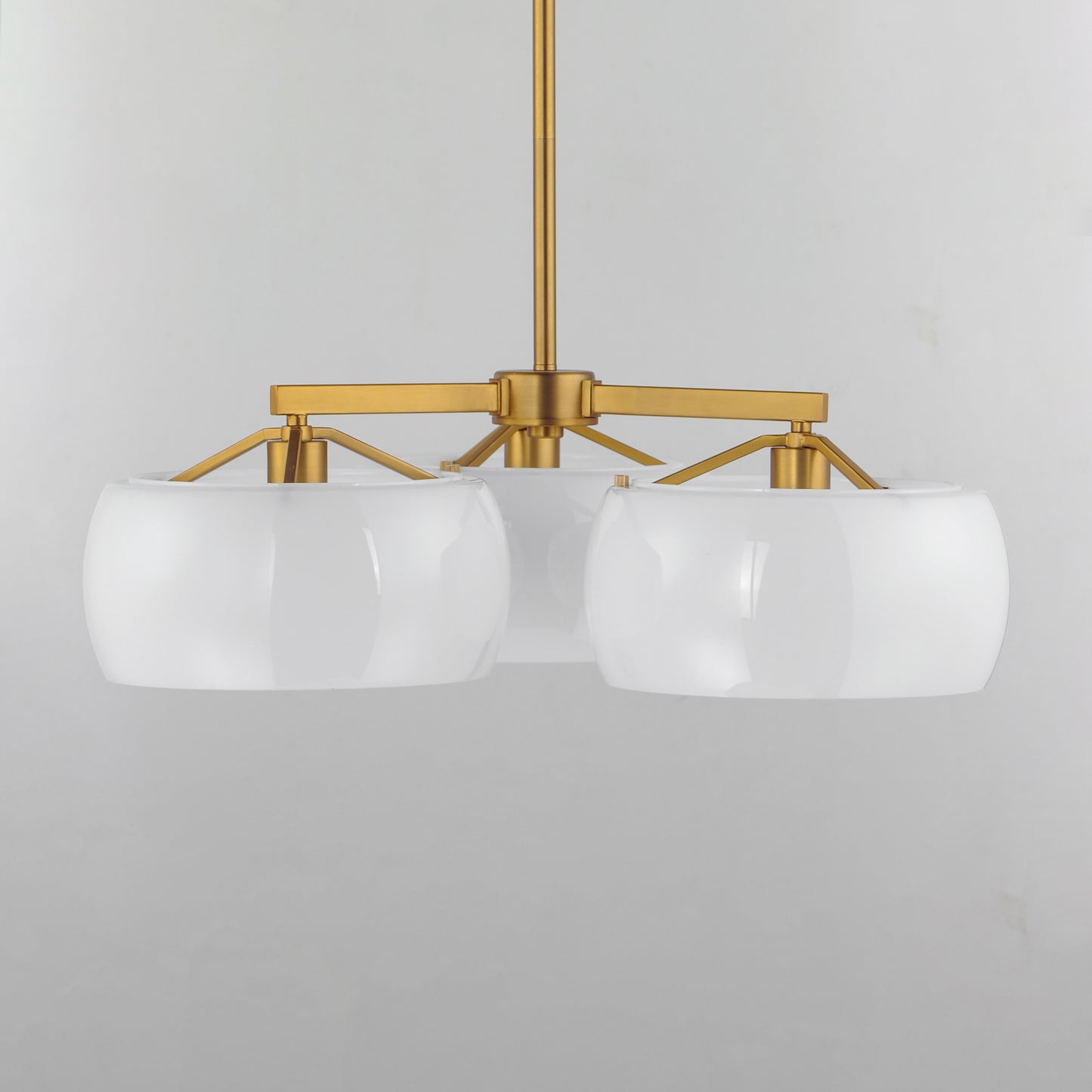 Glazed 3-Light Chandelier White/Natural Aged Brass by Maxim Lighting