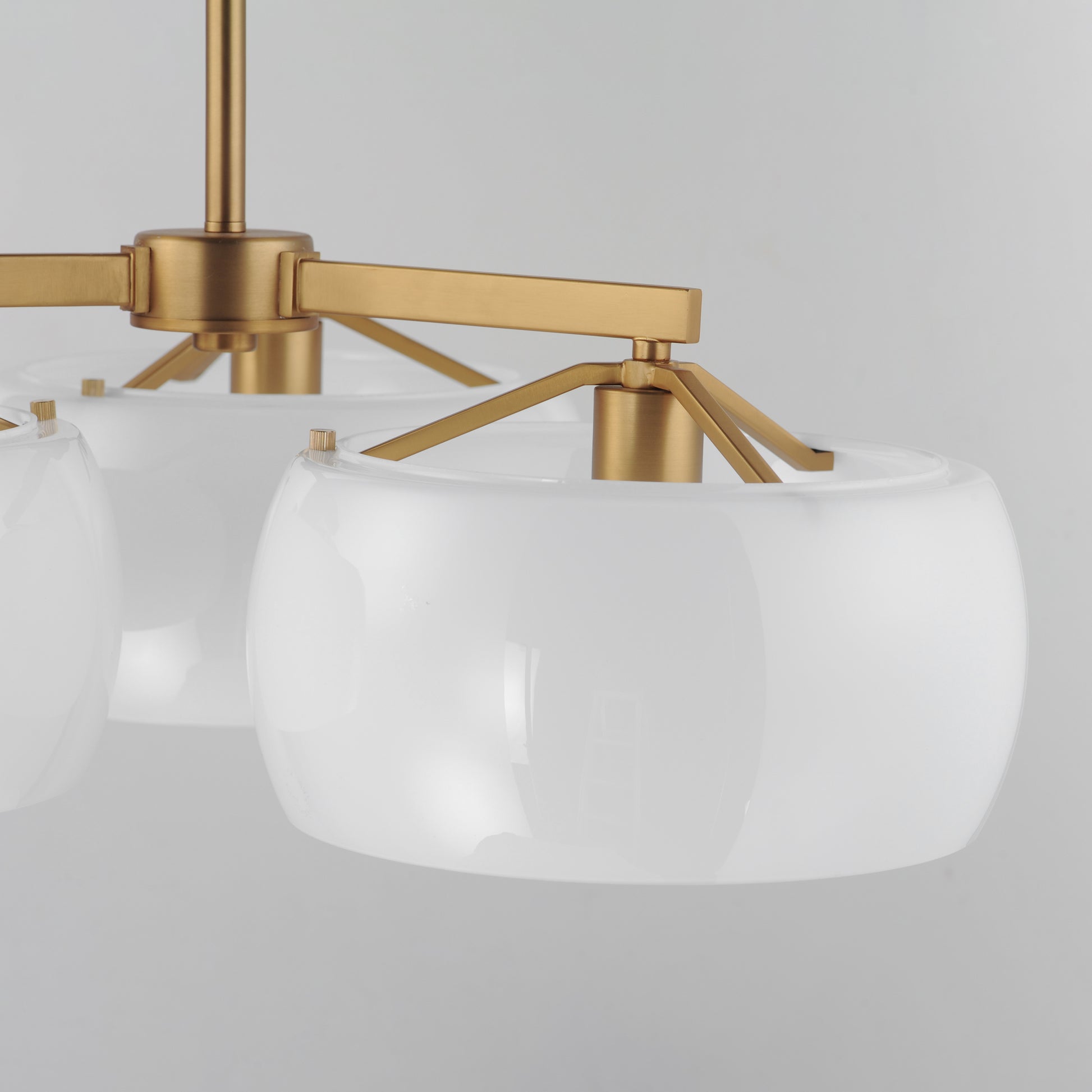 Glazed 3-Light Chandelier White/Natural Aged Brass by Maxim Lighting