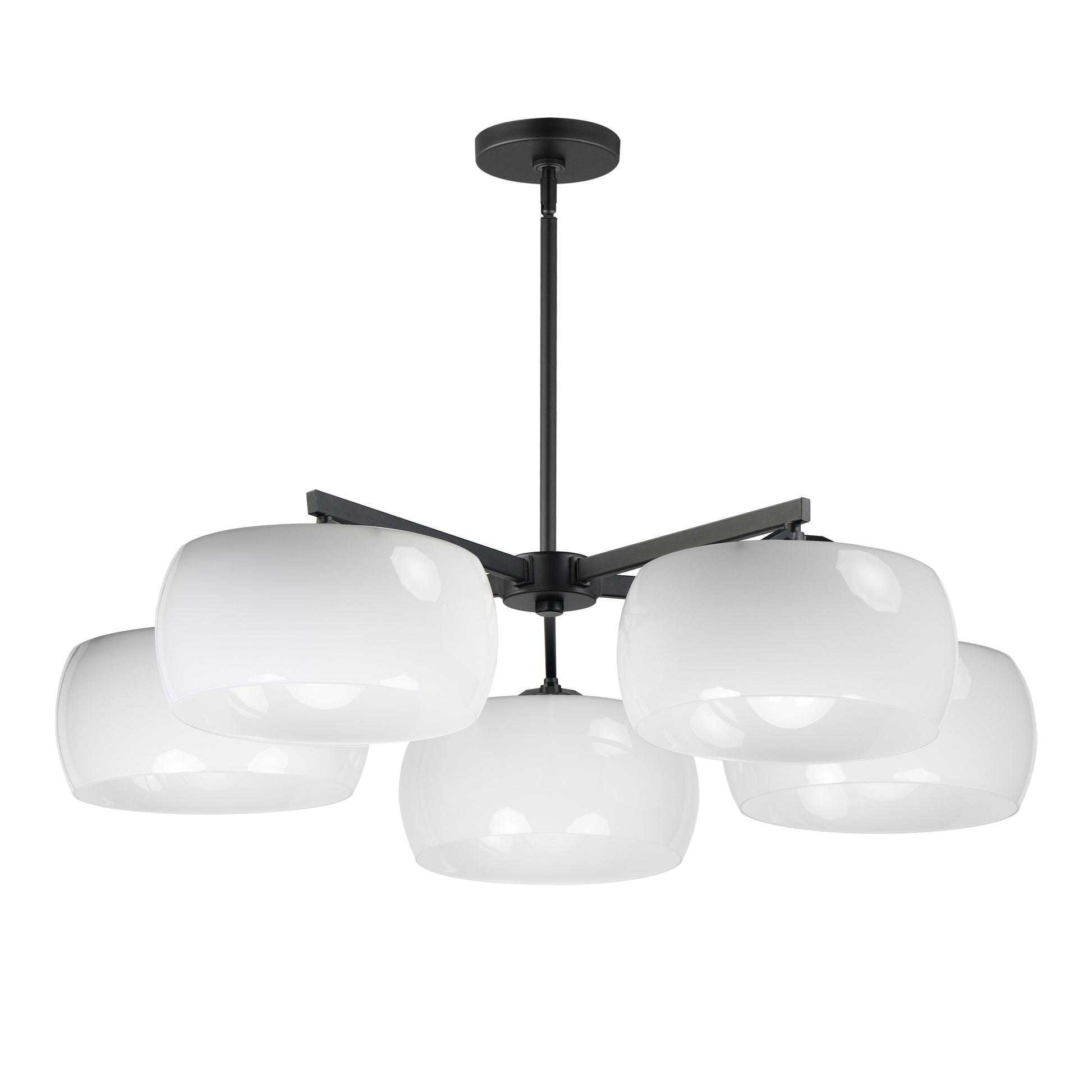 Glazed 5-Light Chandelier White/Black by Maxim Lighting