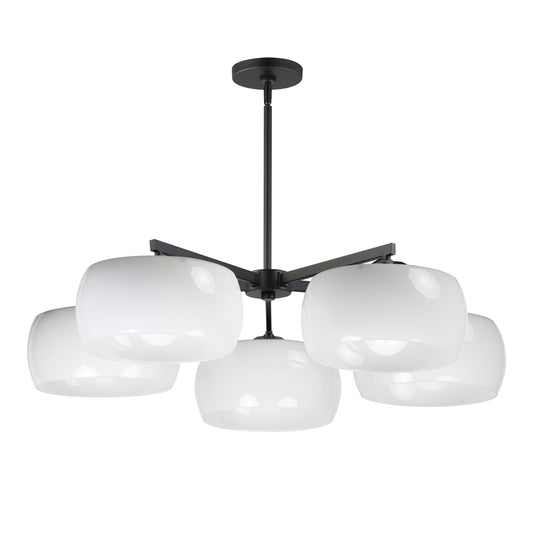 Glazed 5-Light Chandelier White/Black by Maxim Lighting