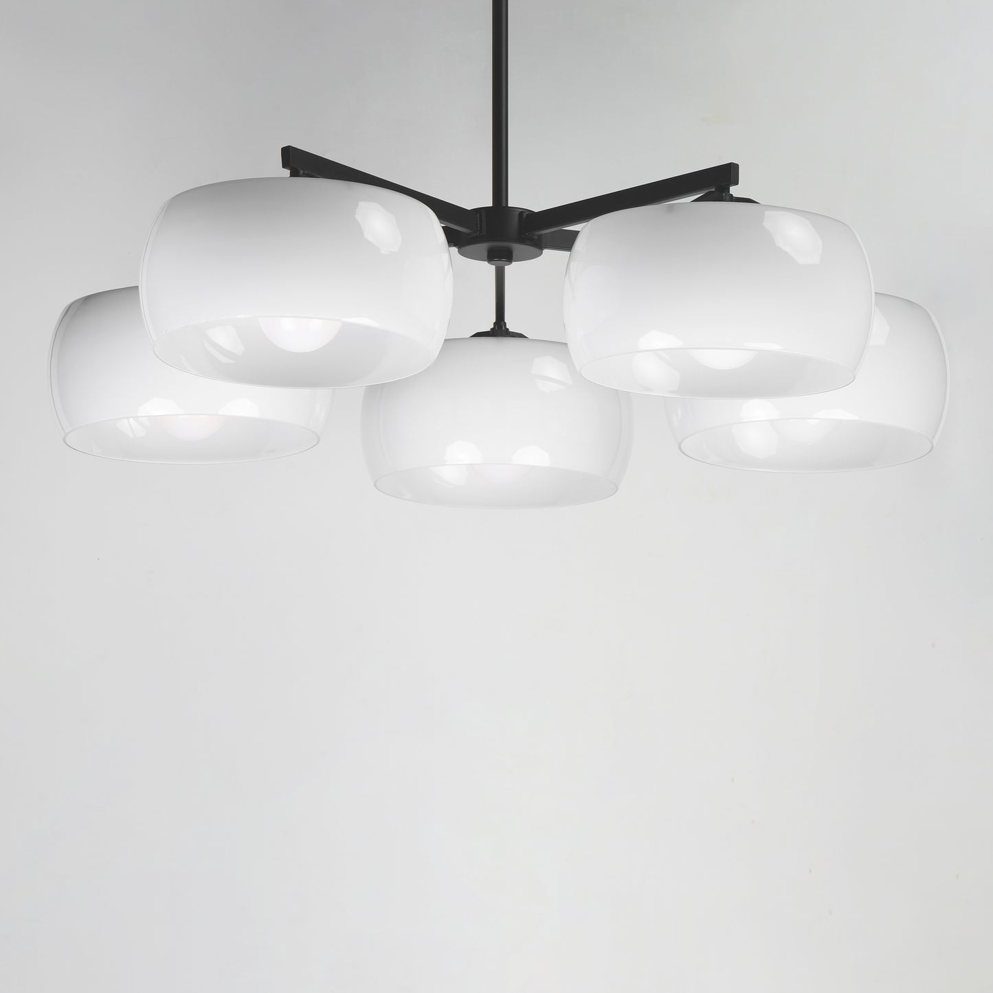 Glazed 5-Light Chandelier White/Black by Maxim Lighting