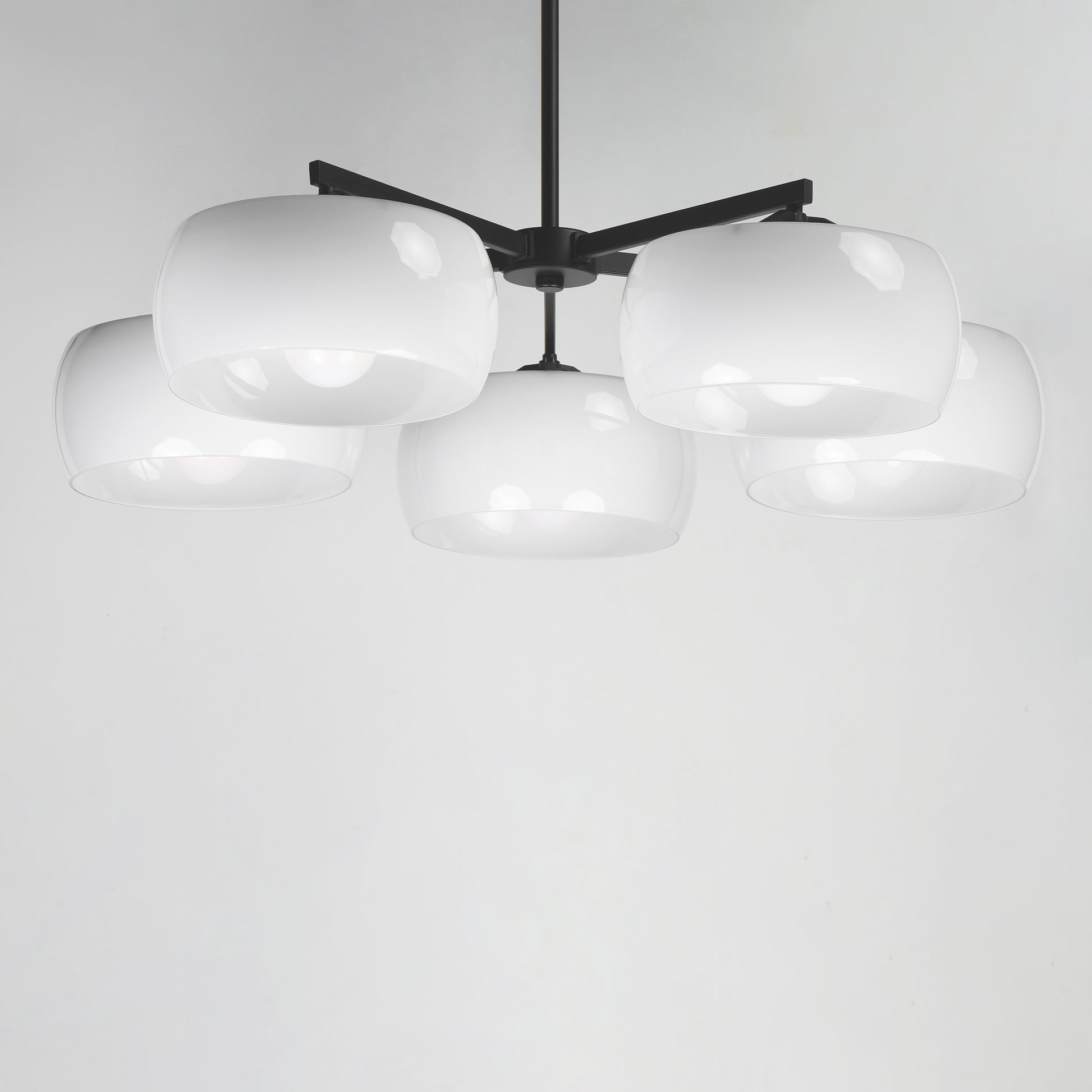 Glazed 5-Light Chandelier White/Black by Maxim Lighting