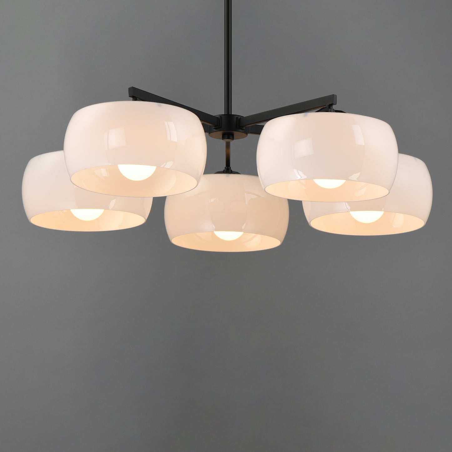 Glazed 5-Light Chandelier White/Black by Maxim Lighting