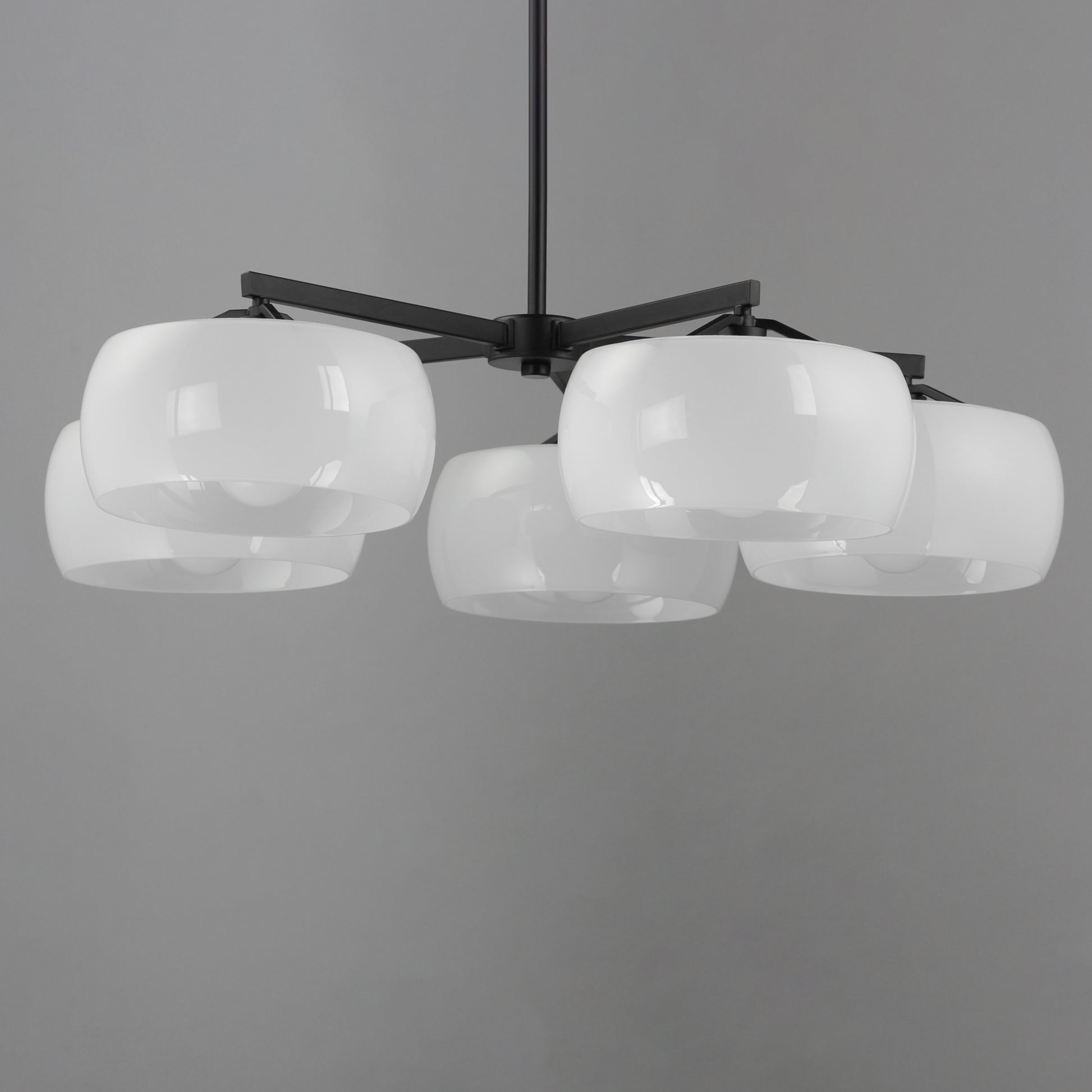 Glazed 5-Light Chandelier White/Black by Maxim Lighting