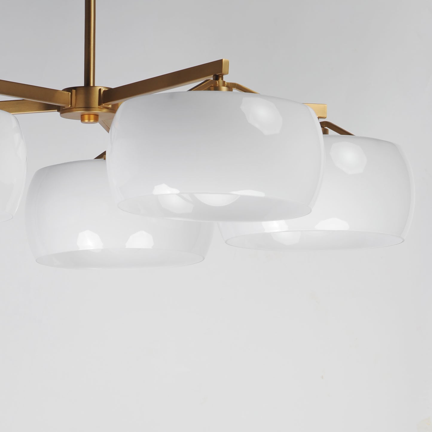 Glazed 5-Light Chandelier White/Natural Aged Brass by Maxim Lighting