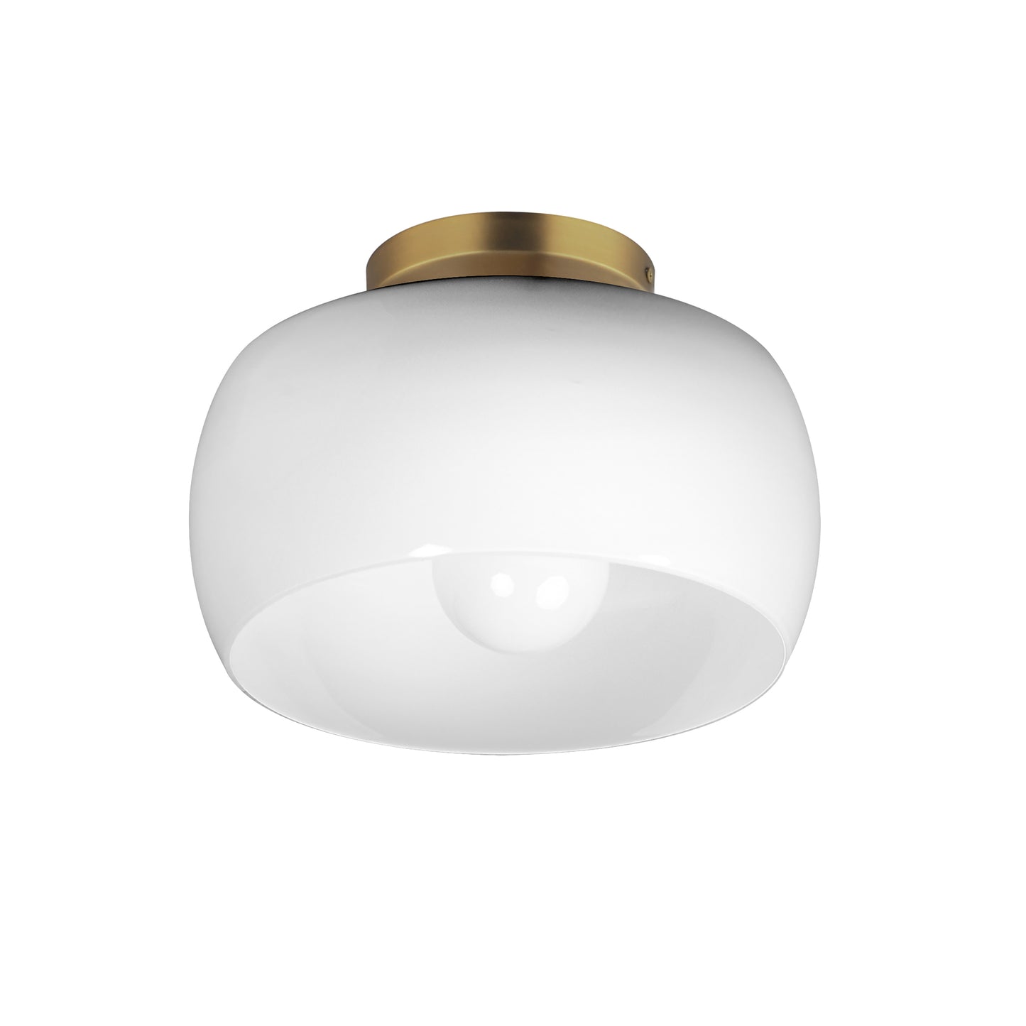 Glazed Flush Mount White/Natural Aged Brass by Maxim Lighting