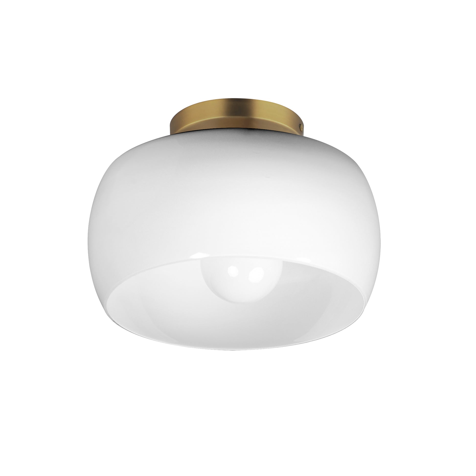 Glazed Flush Mount White/Natural Aged Brass by Maxim Lighting