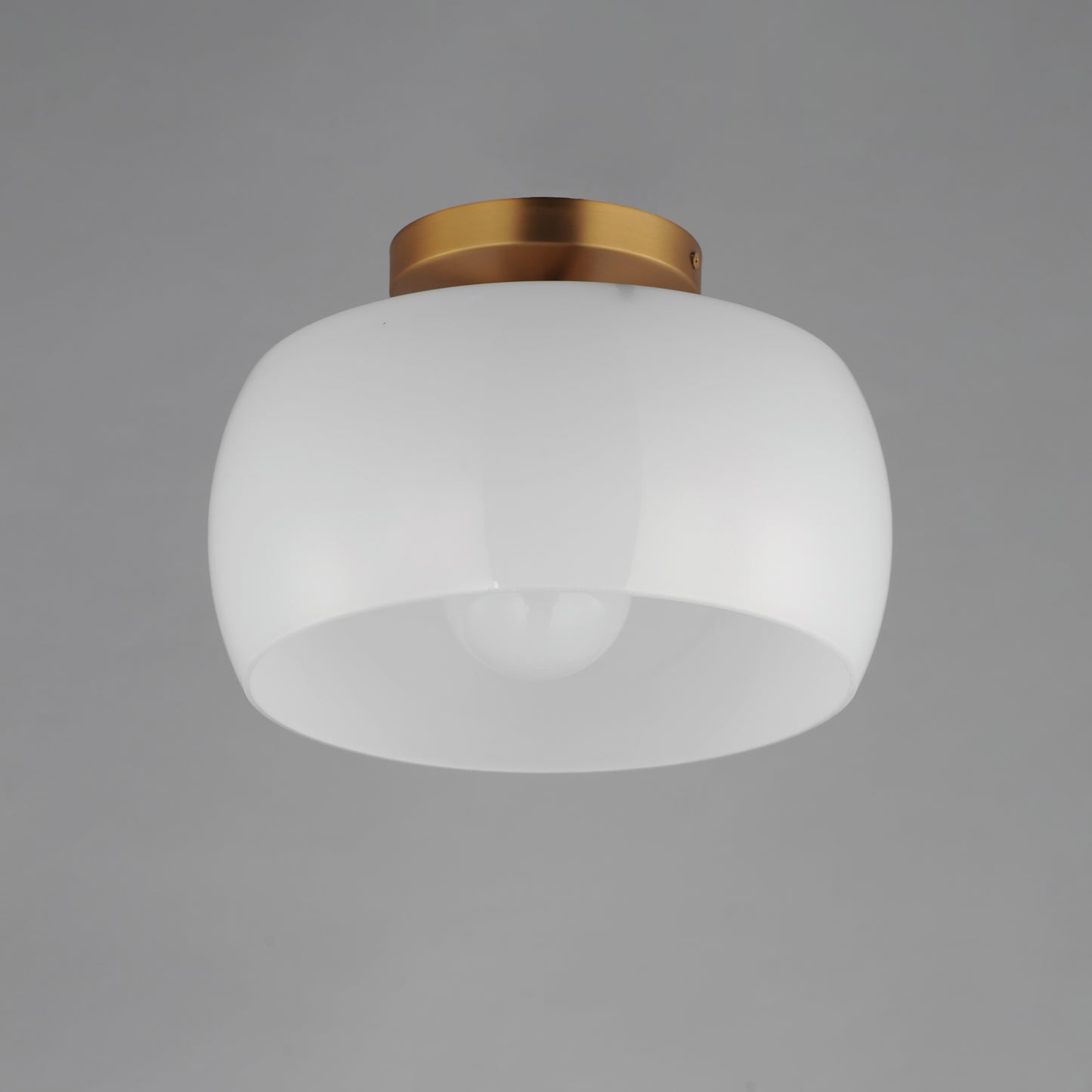 Glazed Flush Mount White/Natural Aged Brass by Maxim Lighting