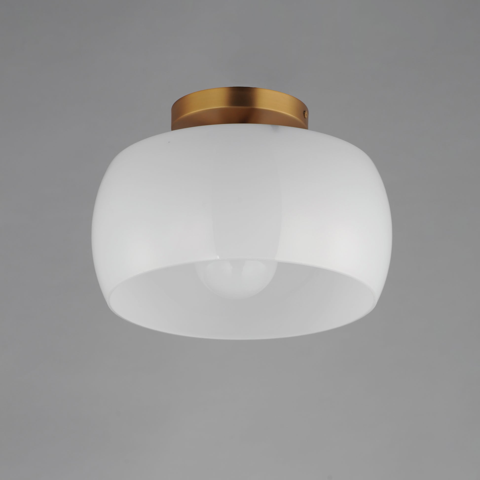 Glazed Flush Mount White/Natural Aged Brass by Maxim Lighting