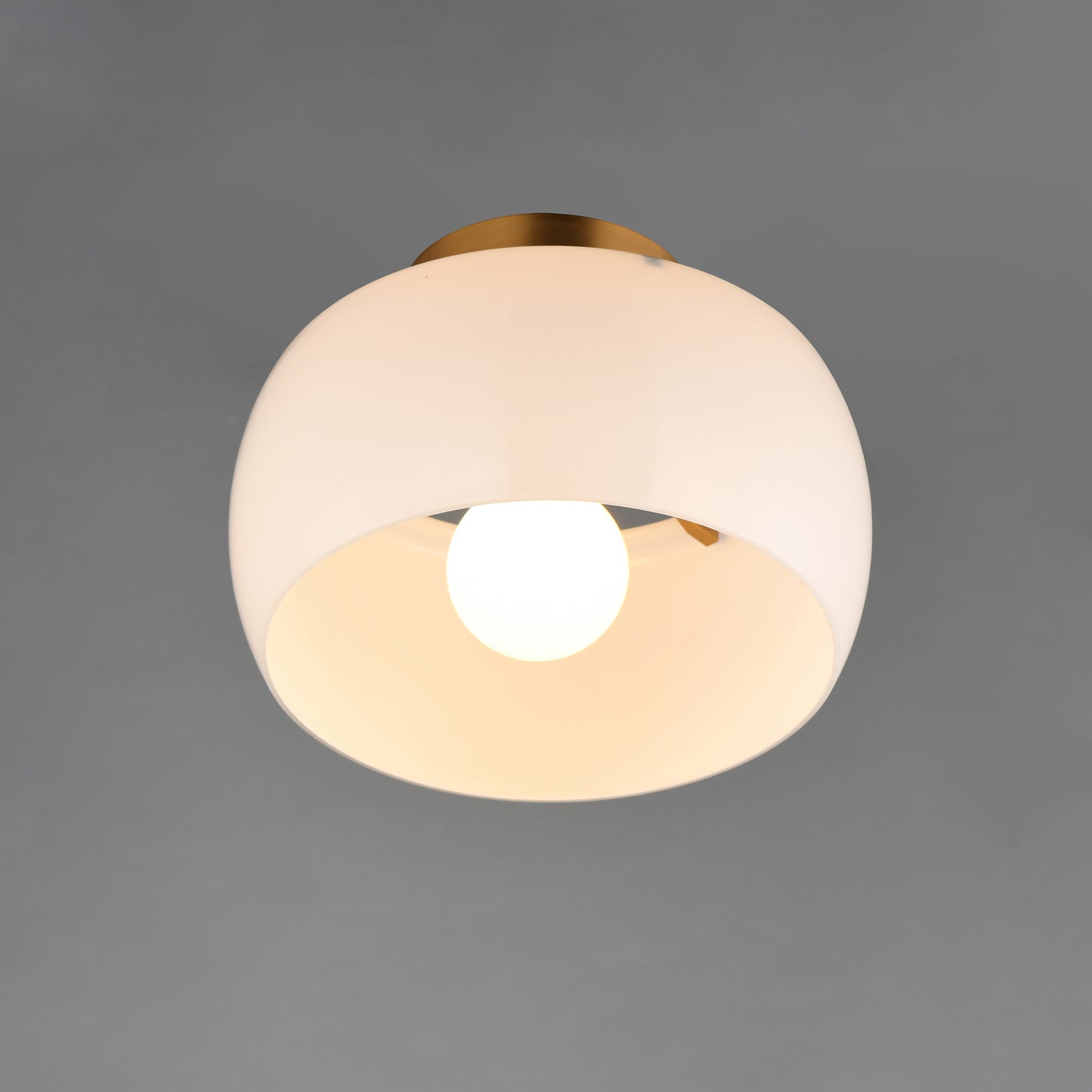 Glazed Flush Mount White/Natural Aged Brass by Maxim Lighting