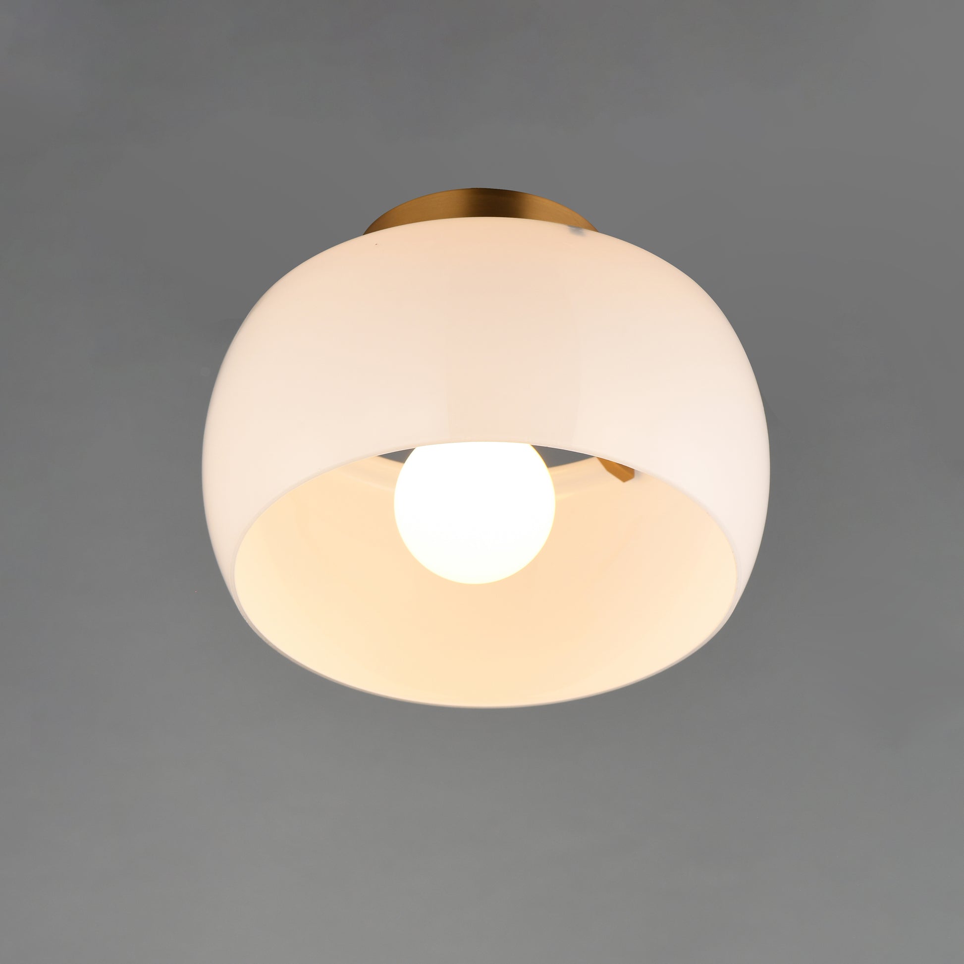 Glazed Flush Mount White/Natural Aged Brass by Maxim Lighting