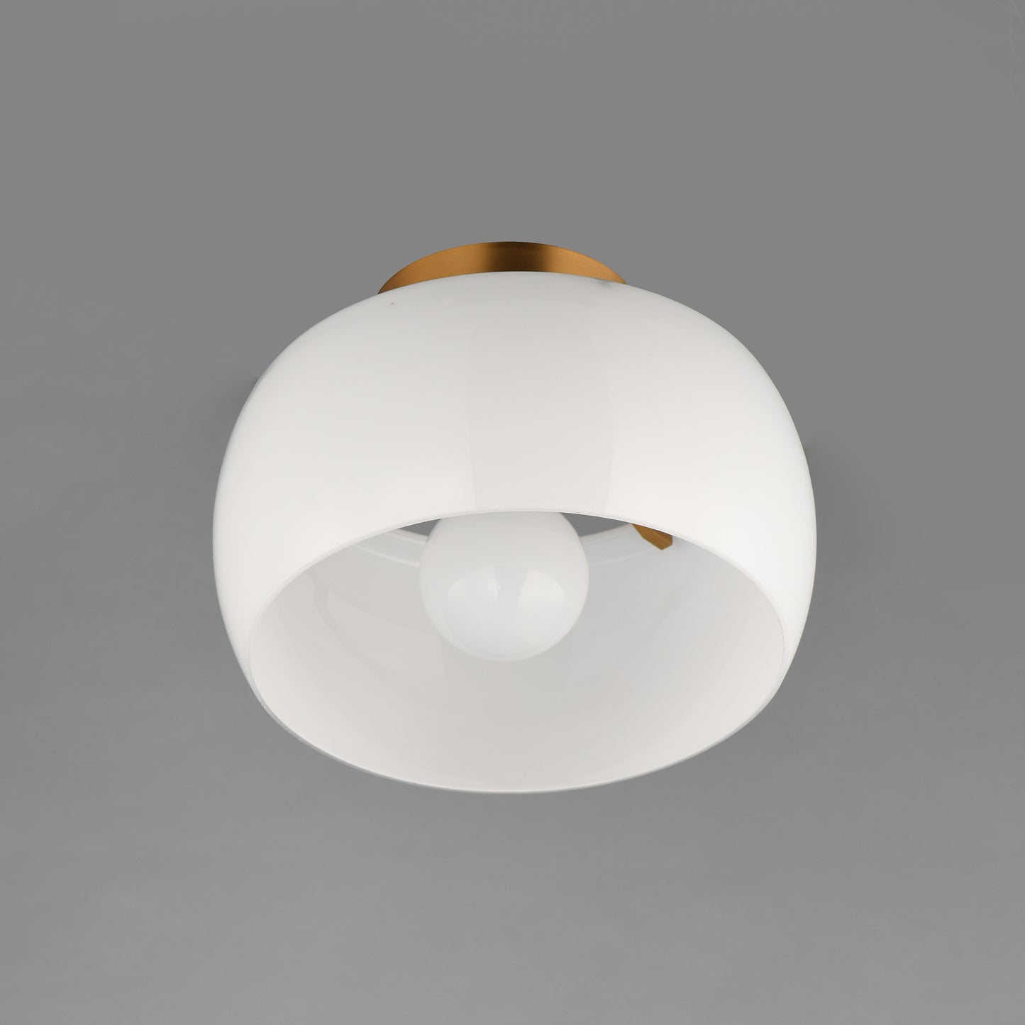 Glazed Flush Mount White/Natural Aged Brass by Maxim Lighting