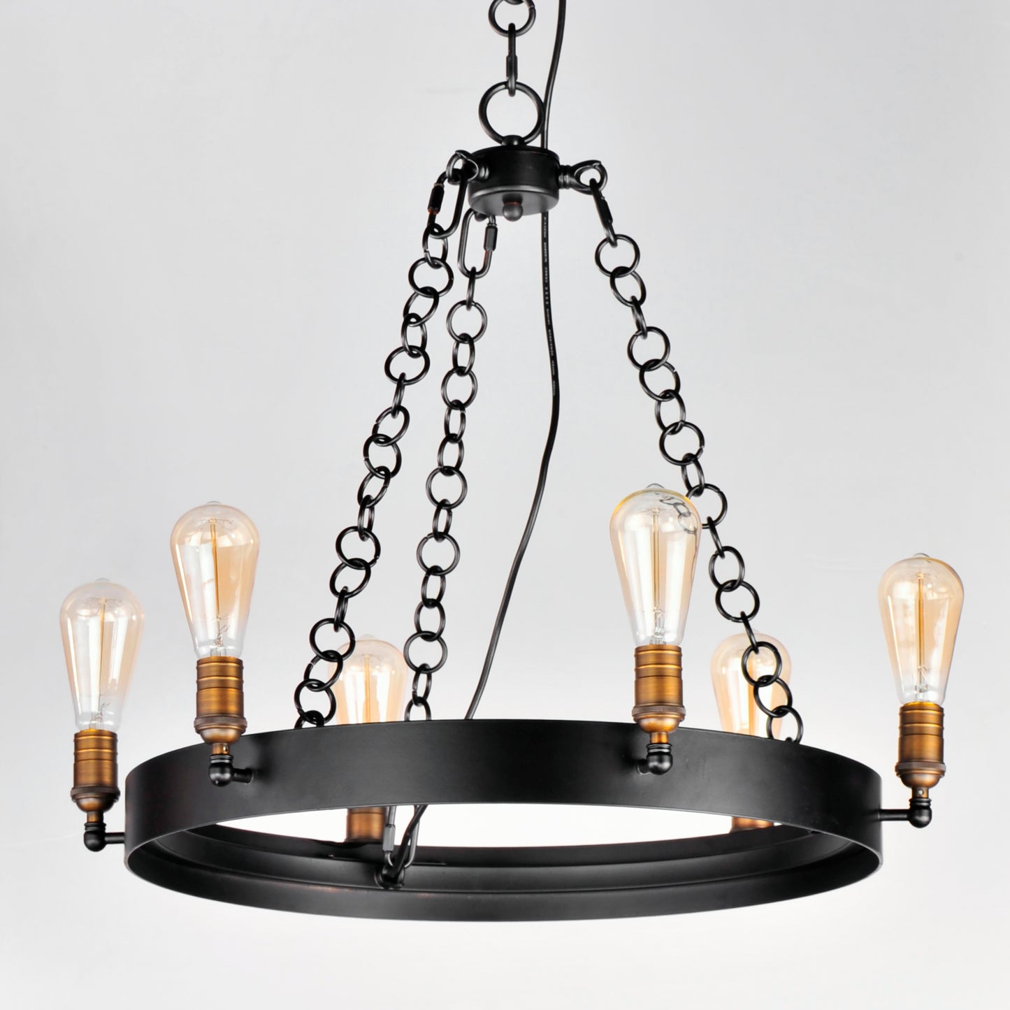 Noble 6-Light Chandelier Black/Natural Aged Brass by Maxim Lighting