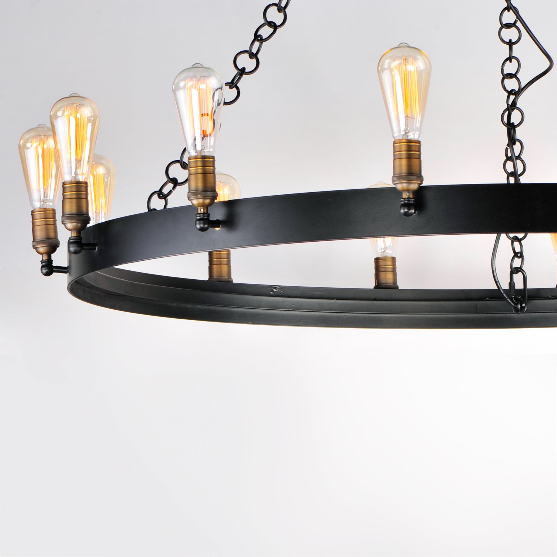 Noble 14-Light Chandelier Black/Natural Aged Brass by Maxim Lighting