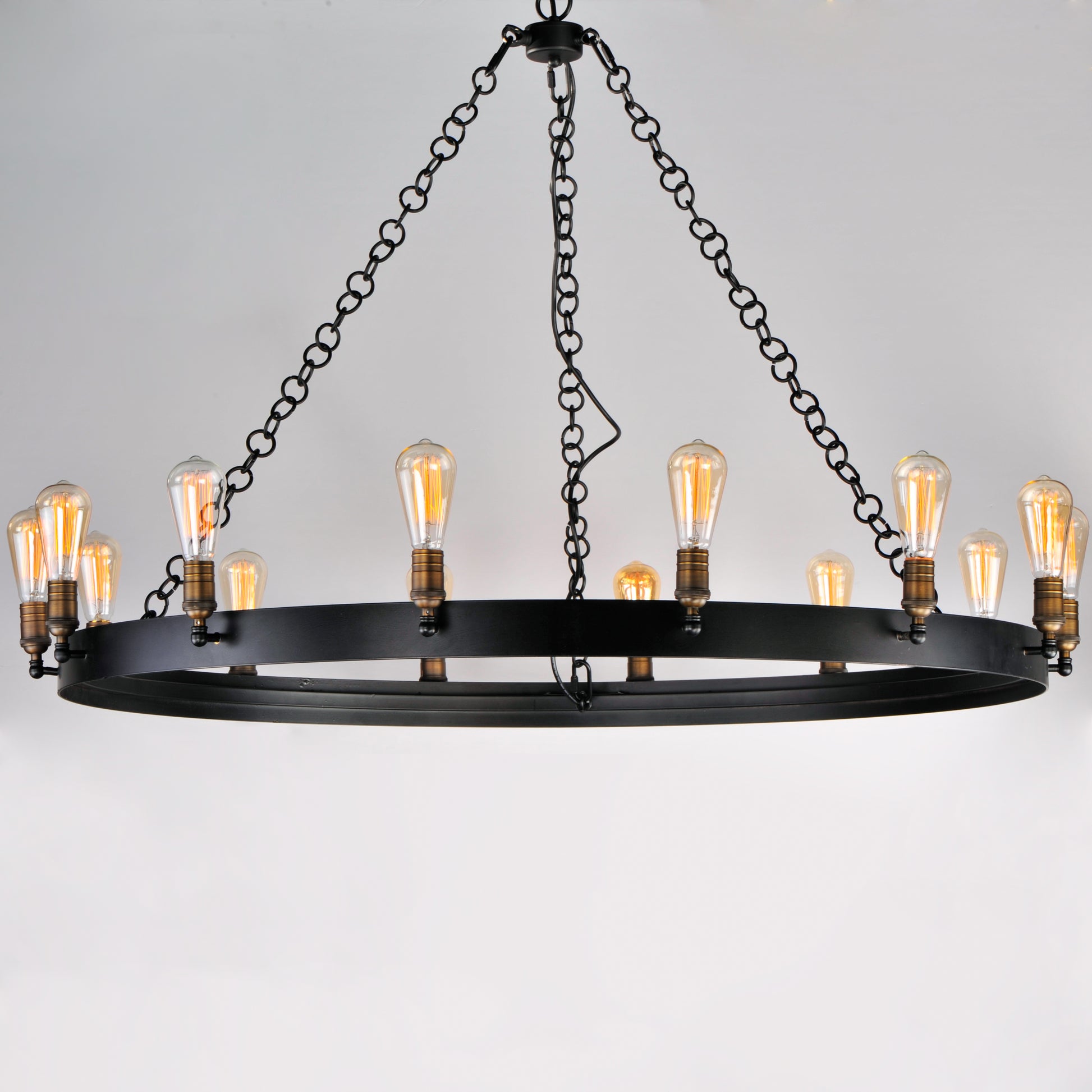 Noble 14-Light Chandelier Black/Natural Aged Brass by Maxim Lighting