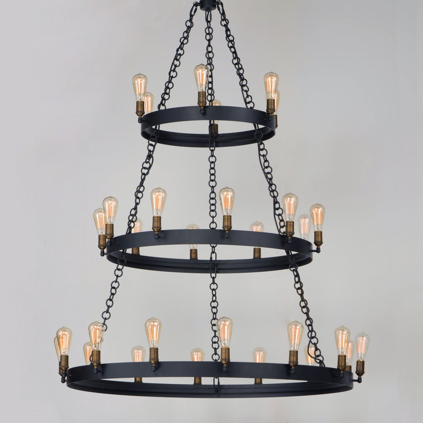 Noble 30-Light Chandelier Black/Natural Aged Brass by Maxim Lighting